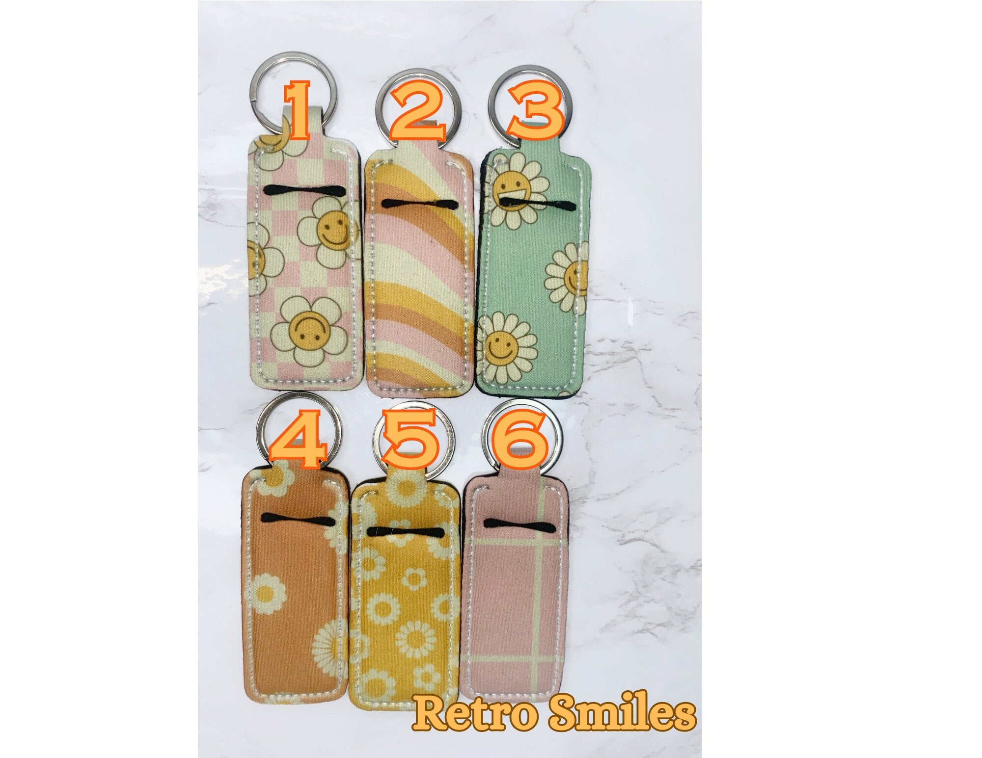Retro Chapstick Holder Keychain: 80's & 90's Theme