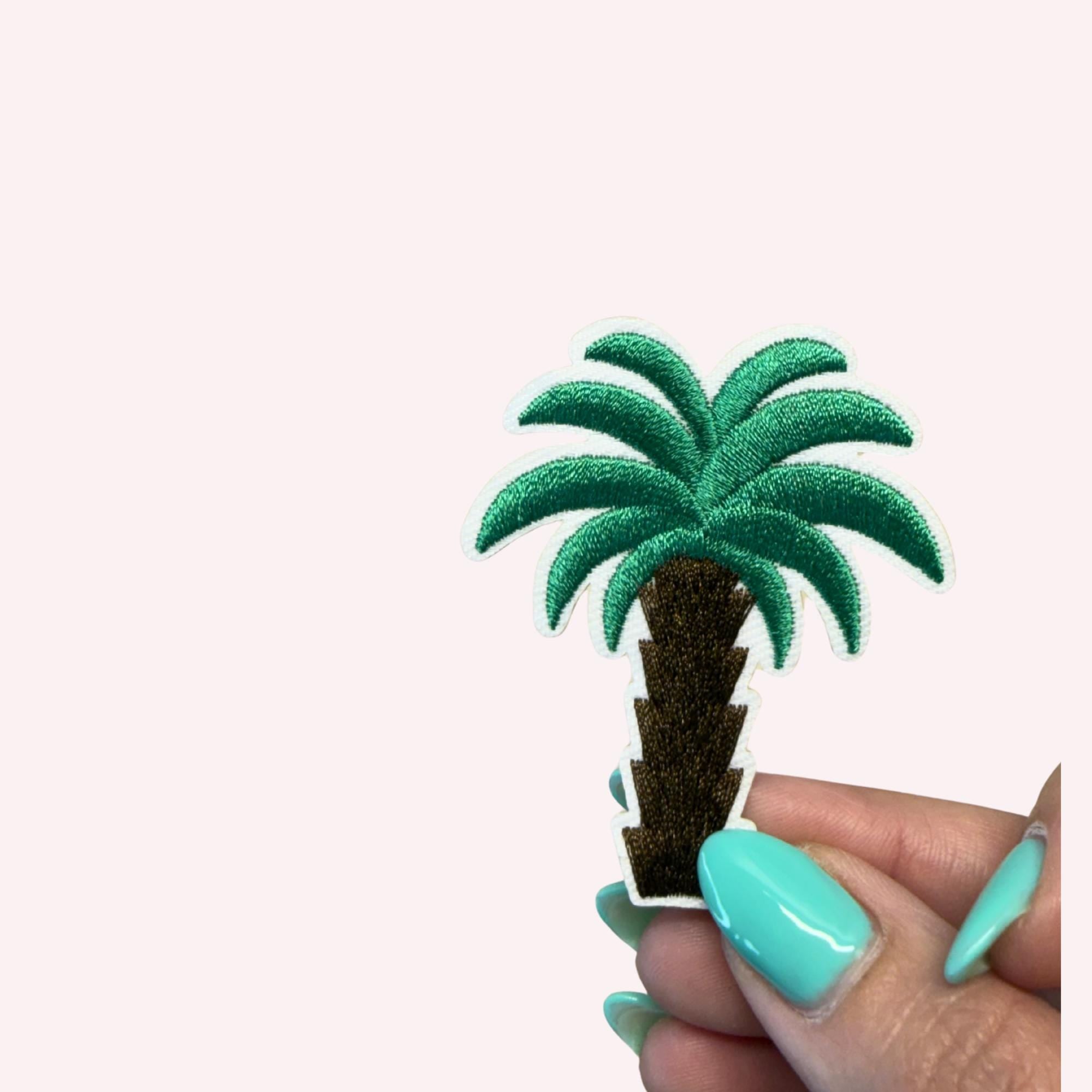Small Palm Tree – Cute Miniature Tropical Decor, iron-on embroidered patch