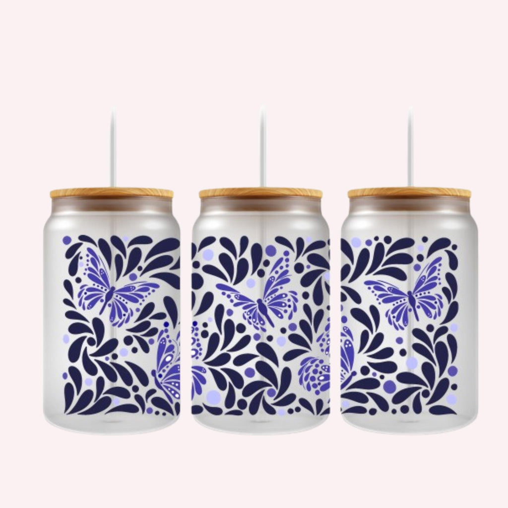 Deep purple butterflies UVDTF 16oz cup wrap