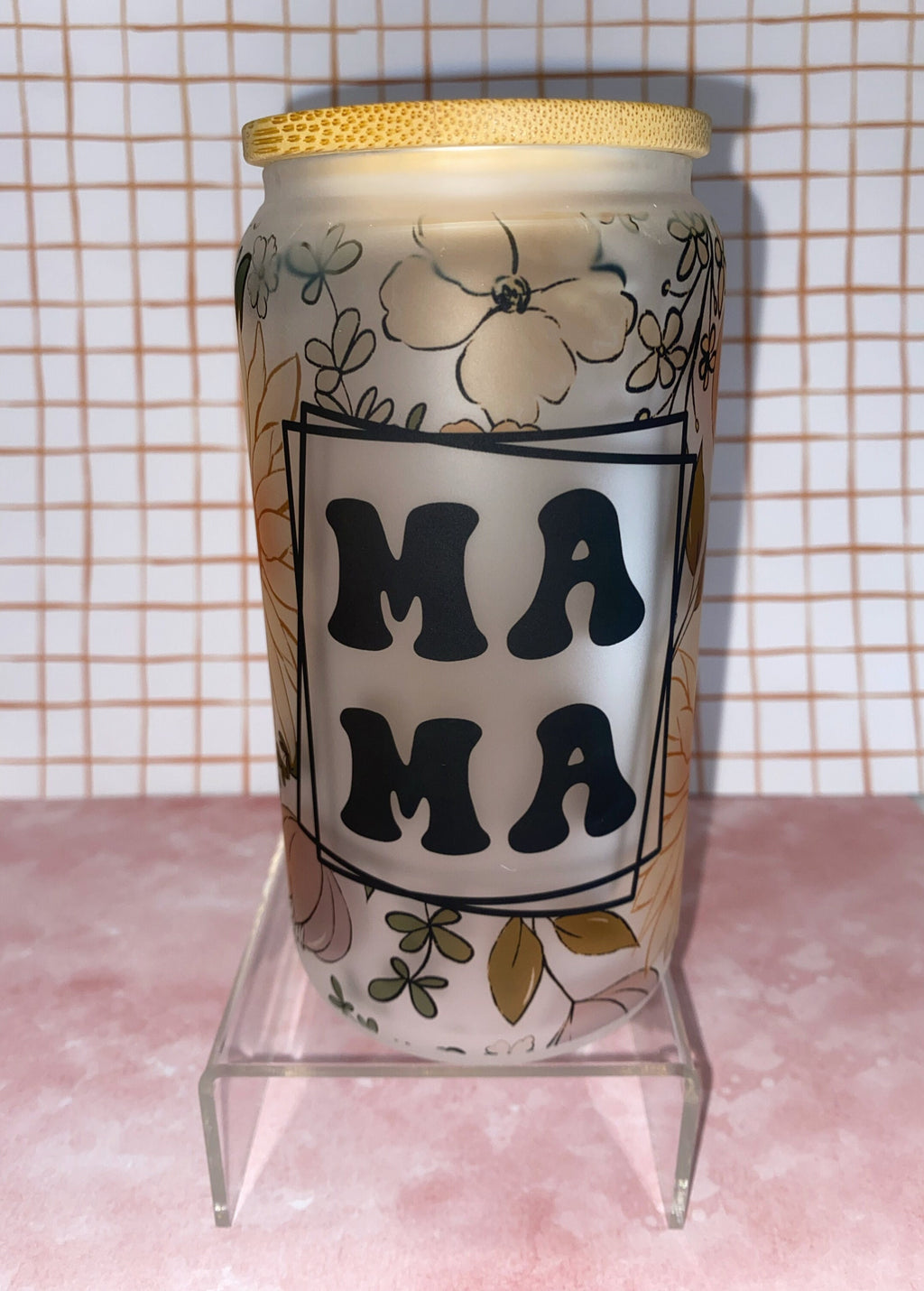 MAMA - frosted beer can glass