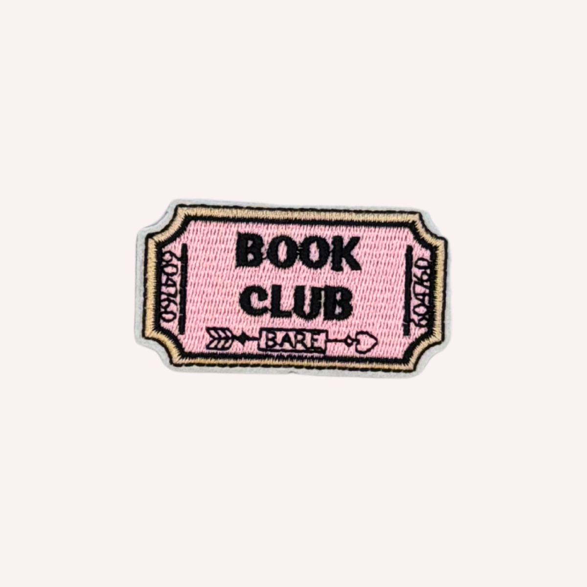 Book Club Embroidered Iron-On Patch – Pink Book Lover Patch, Reading Patch, Bookish Gift, Reader Jacket & Tote Bag Patch