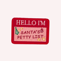 Santa’s Petty List Embroidered Iron-On Patch – Funny Christmas Patch, Holiday Humor Patch, Cute Festive Jacket & Bag Patch