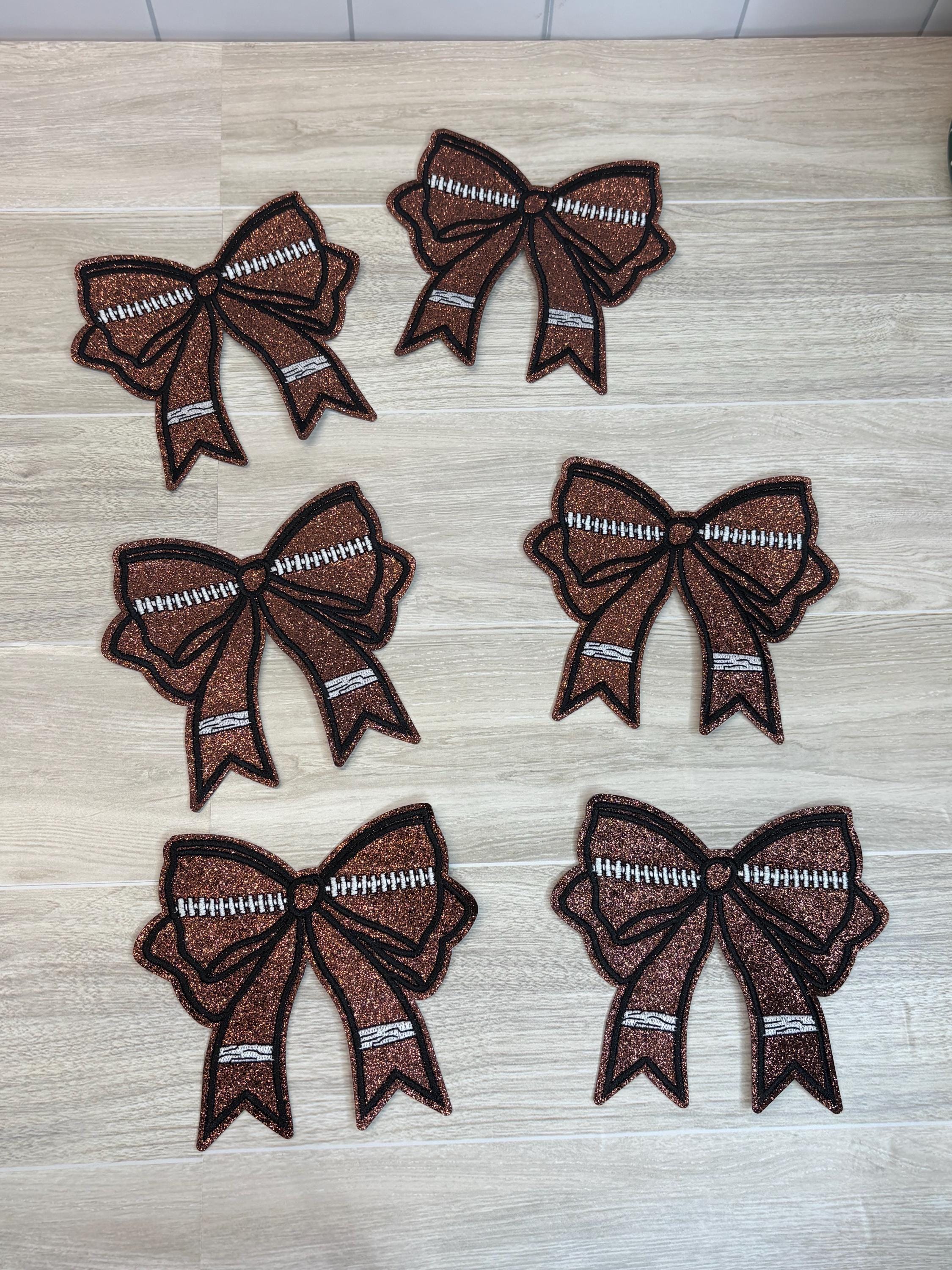 Glitter Embroidery Bow Patch | Baseball patch, Football patch. (4–6”)