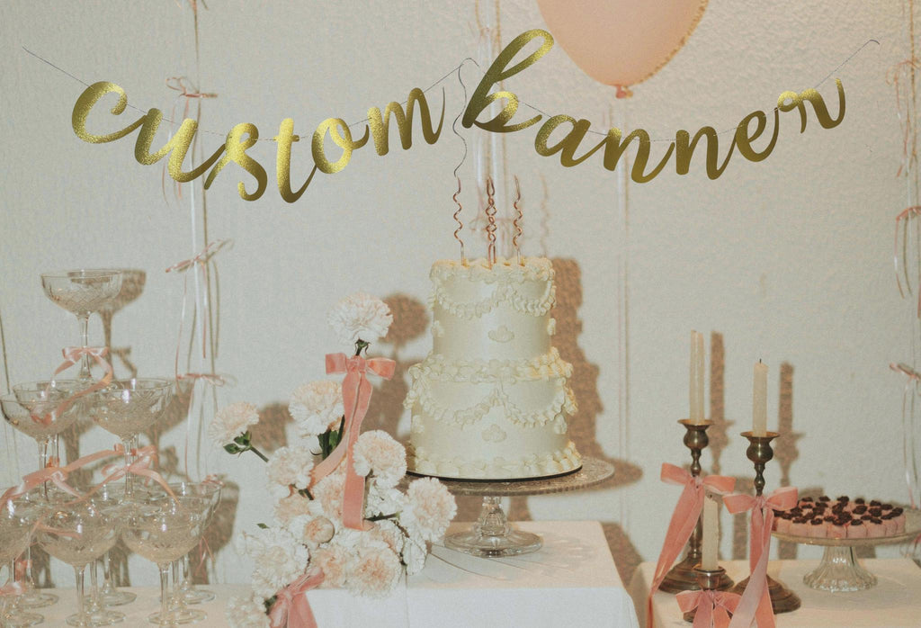 Personalized Glitter Cardstock Banner: Custom Party Decoration