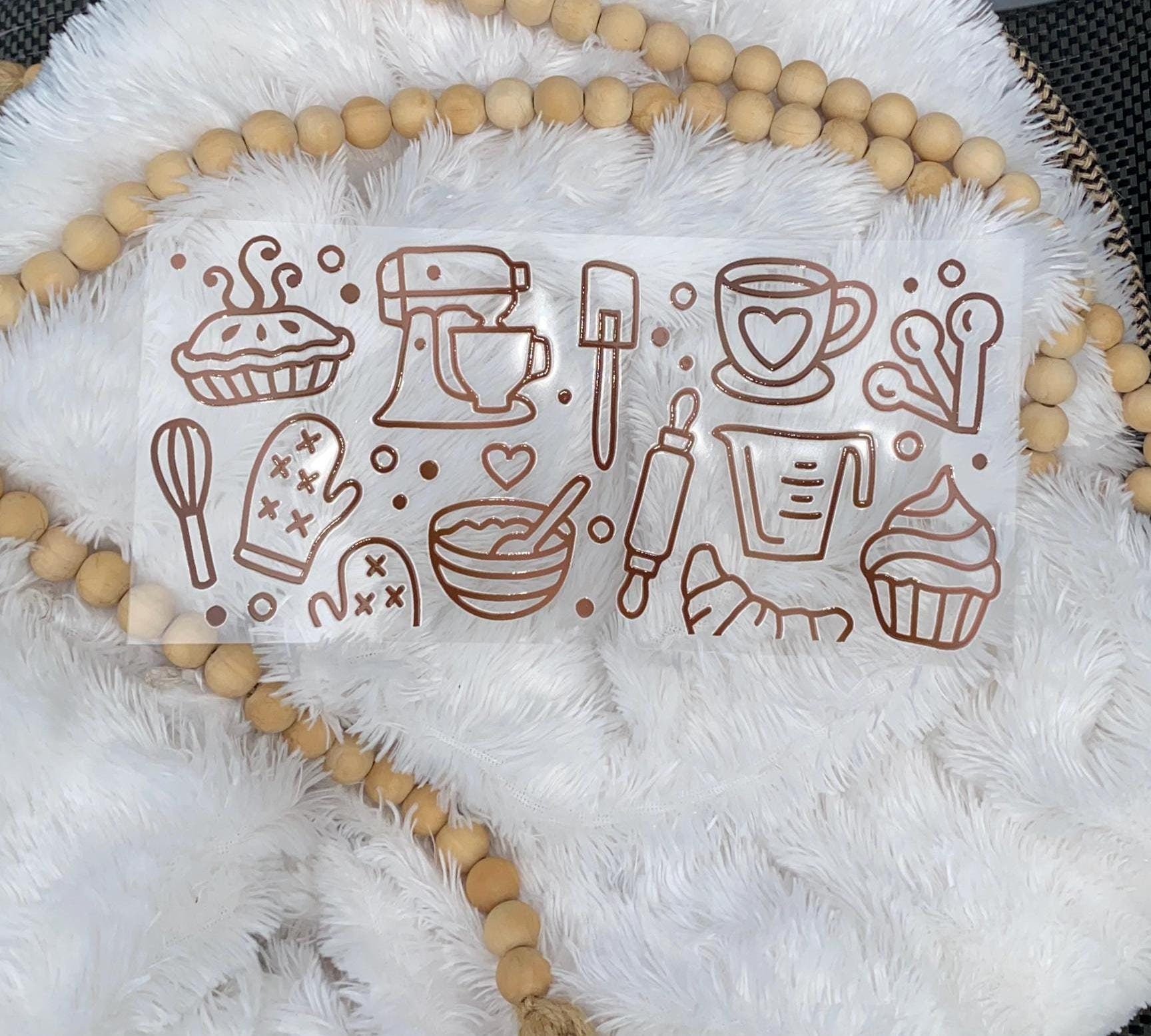 Baking Theme UV DTF 16oz Wrap: Tumbler Decal