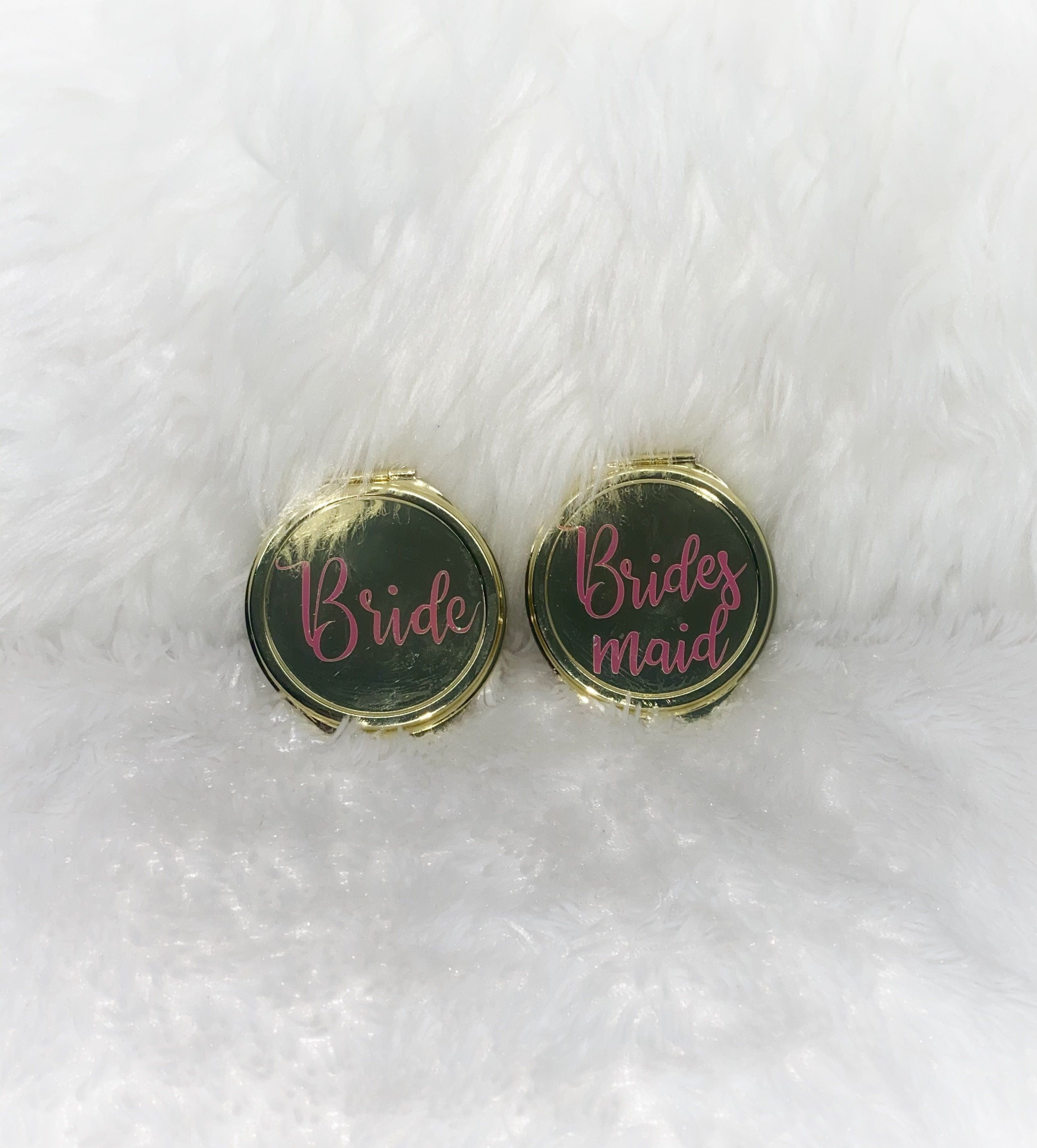 Holographic Bride/Bridesmaid Compact Mirror