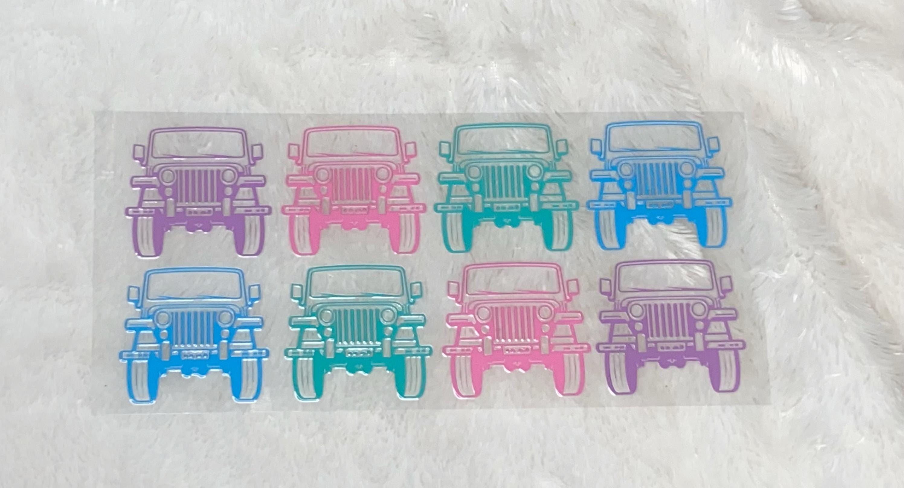 Pastel Truck UV DTF Wrap: Colorful 16oz Tumbler Design