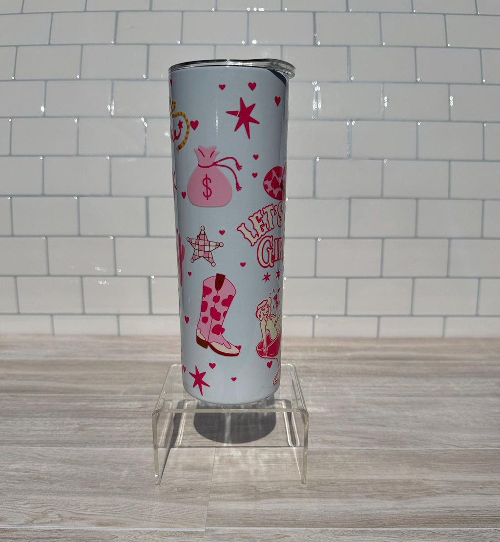Let’s Go Girls 20oz Tumbler: Pink Cowgirl Bachelorette Party Cup