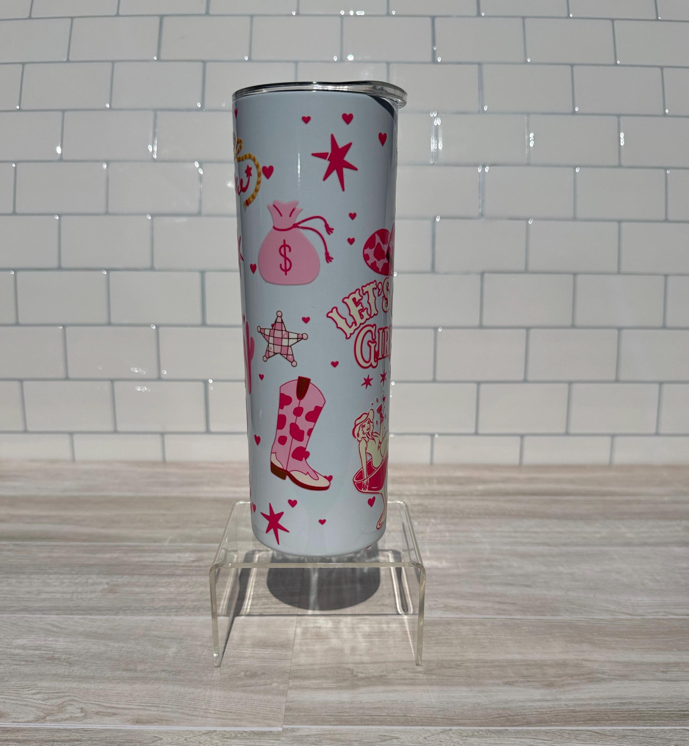 Let’s Go Girls 20oz Tumbler: Pink Cowgirl Bachelorette Party Cup