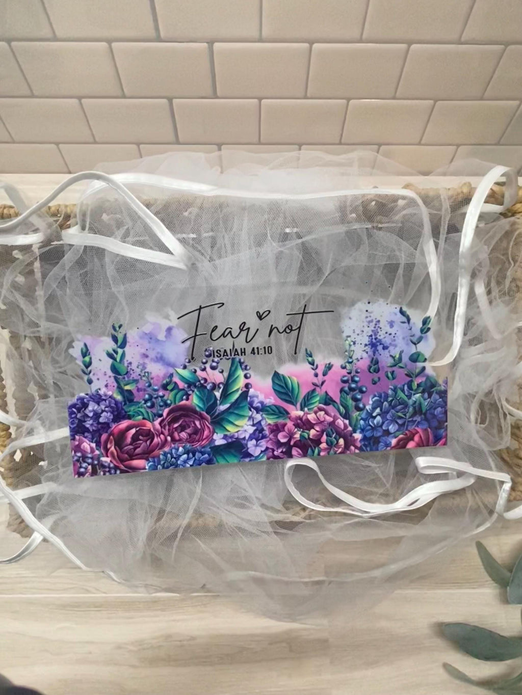 Isaiah 41:10 Floral UV DTF Wrap, 16oz Glass Can Transfer