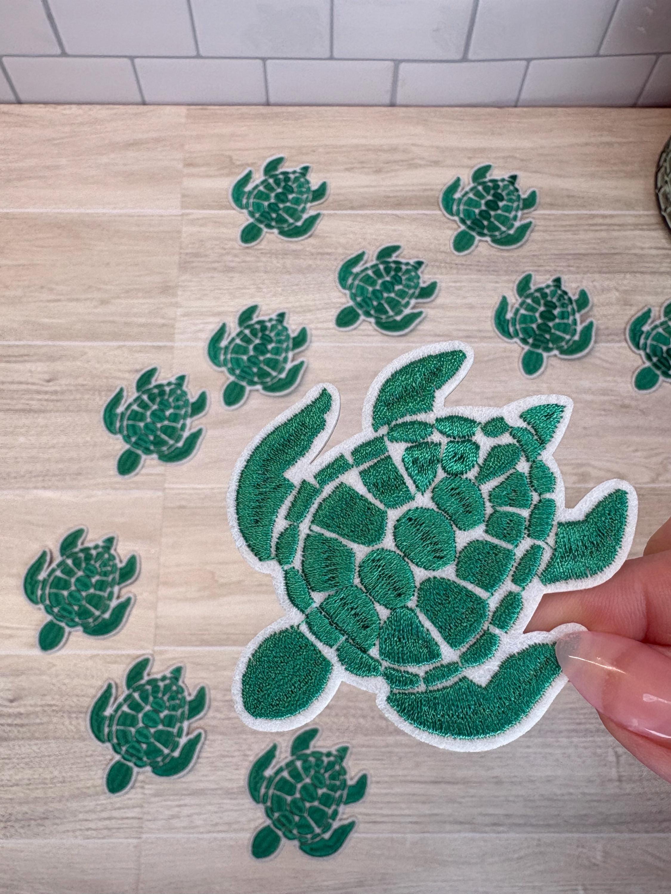 Green Turtle Embroidery Patch | Iron-On Applique (2–4”)