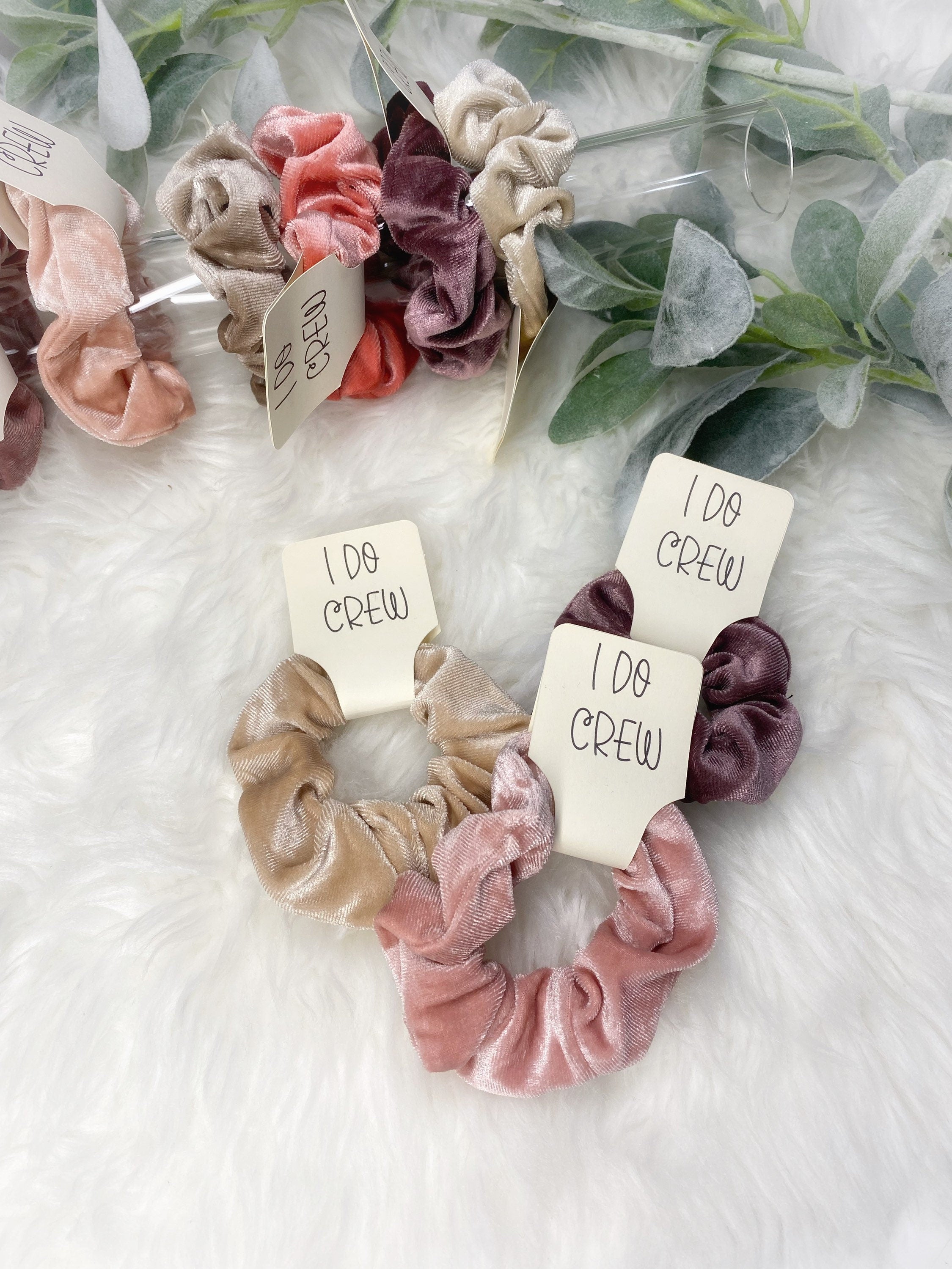 Blush Velvet Hair Ties: Bridesmaid Favors, I Do Crew