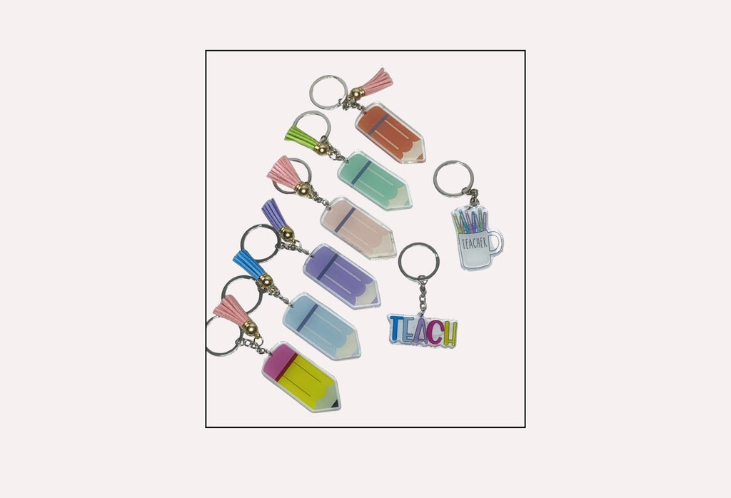 Teacher Keychains - Pastel Pencil Keychains
