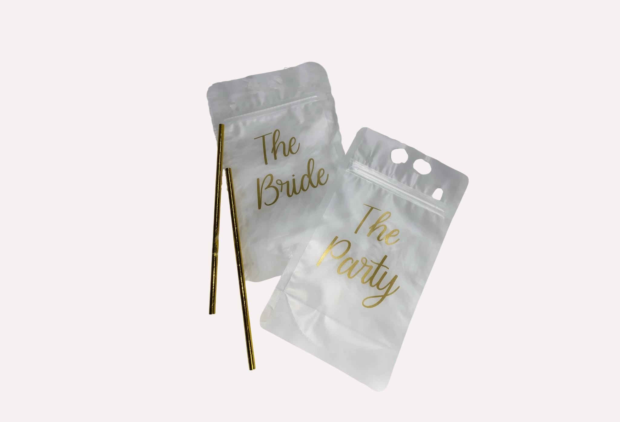 Personalized Bachelorette Drink Pouches: Bridal Party Favors