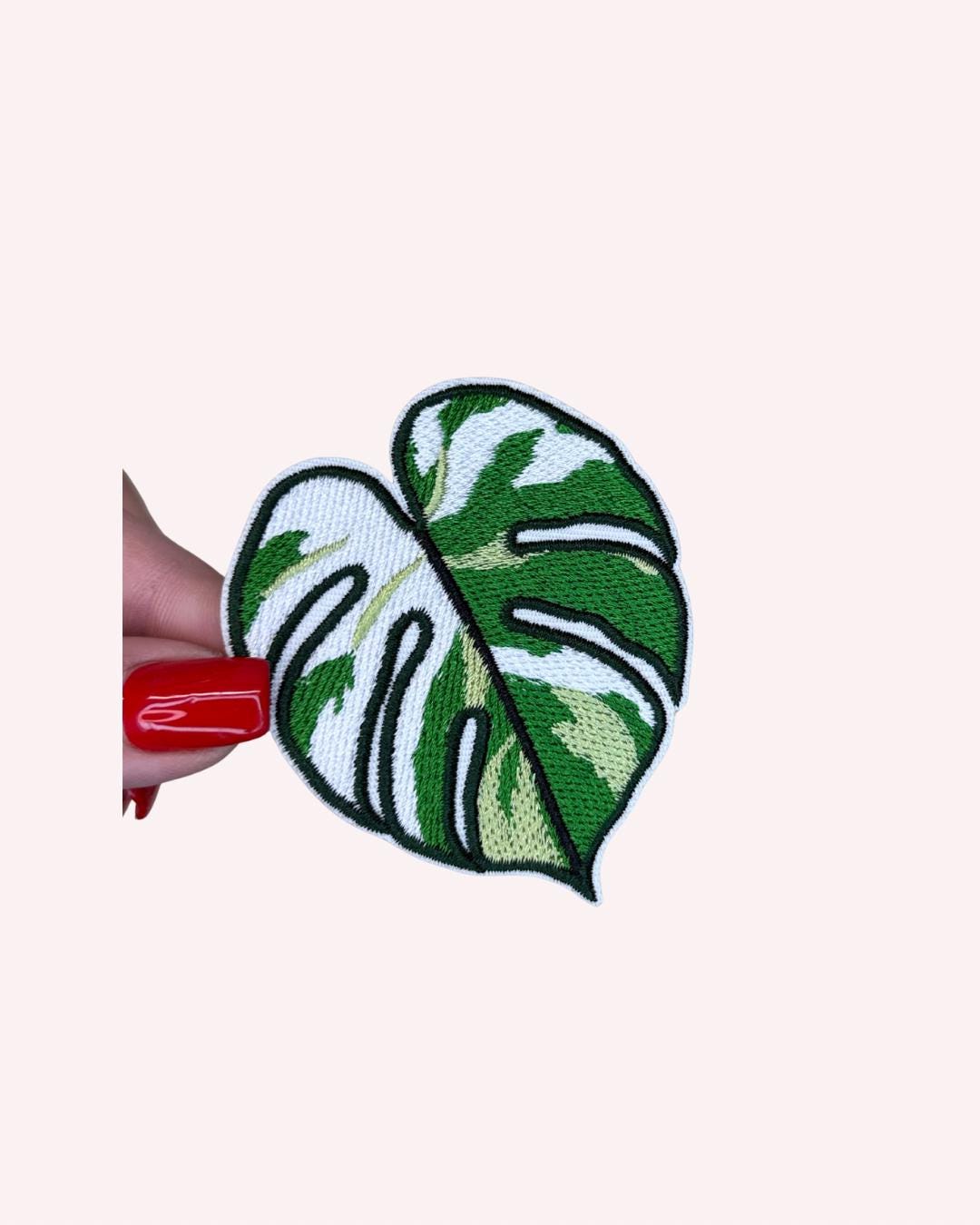 Monstera Leaf Iron-On Patch – Small Tropical Plant Embellishment