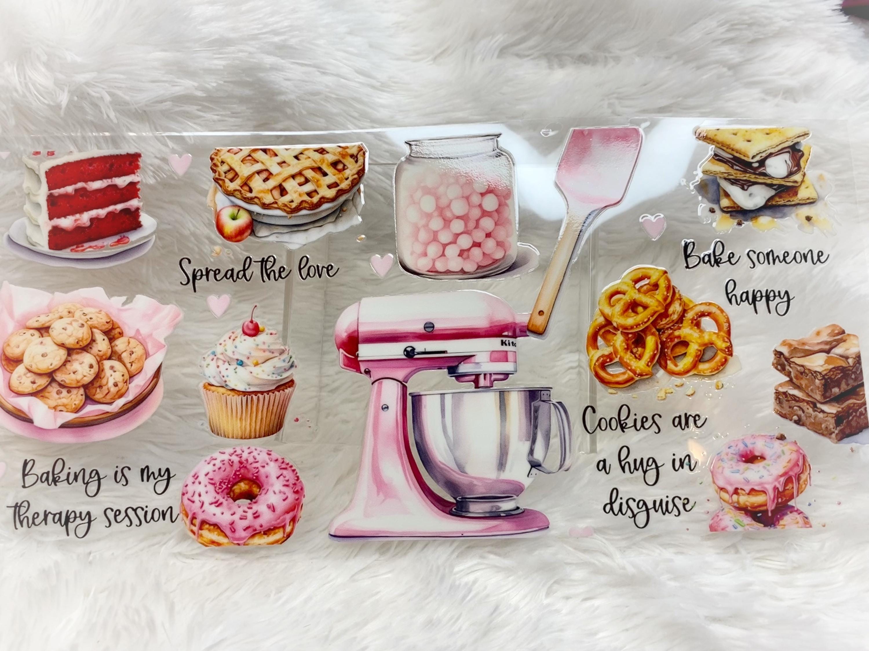 Baking Girly UV DTF 16oz Wrap: Baking Theme Tumbler Decal