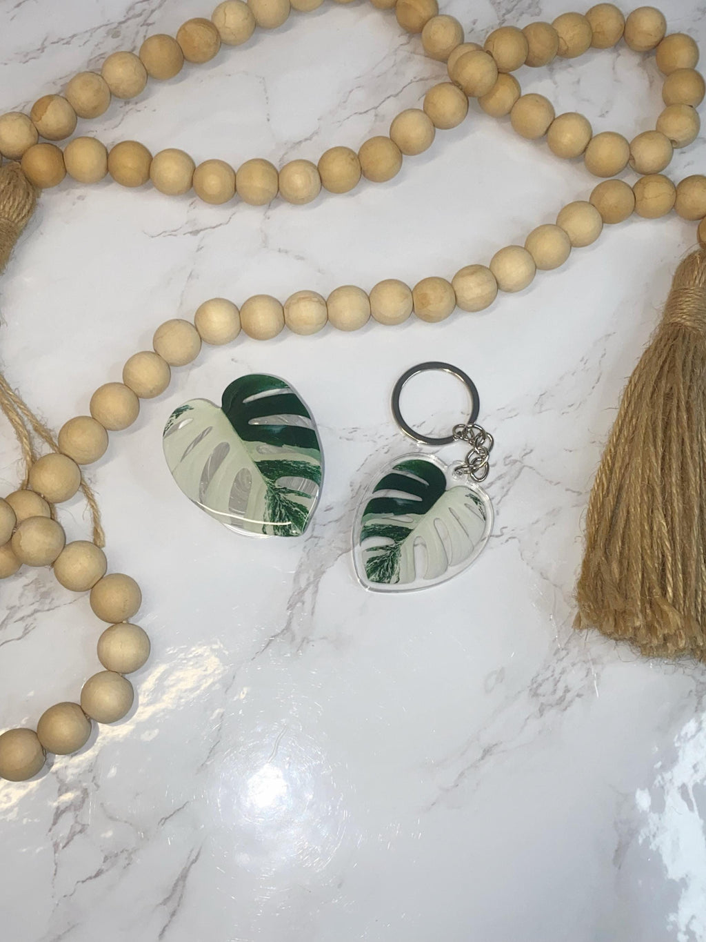 Monstera Keychain - Plant lover keychain