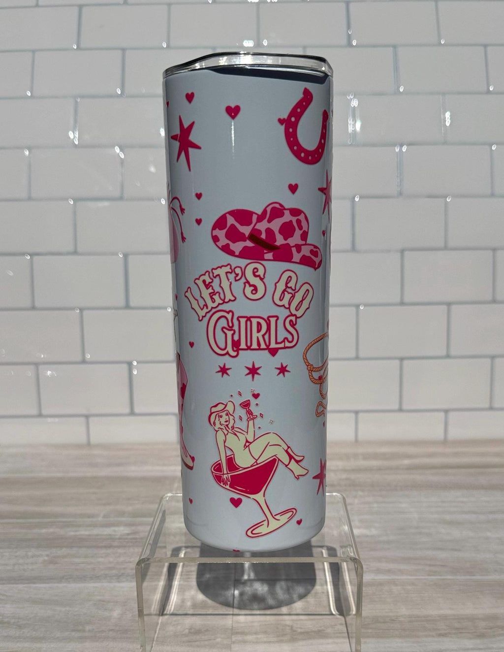Let’s Go Girls 20oz Tumbler: Pink Cowgirl Bachelorette Party Cup