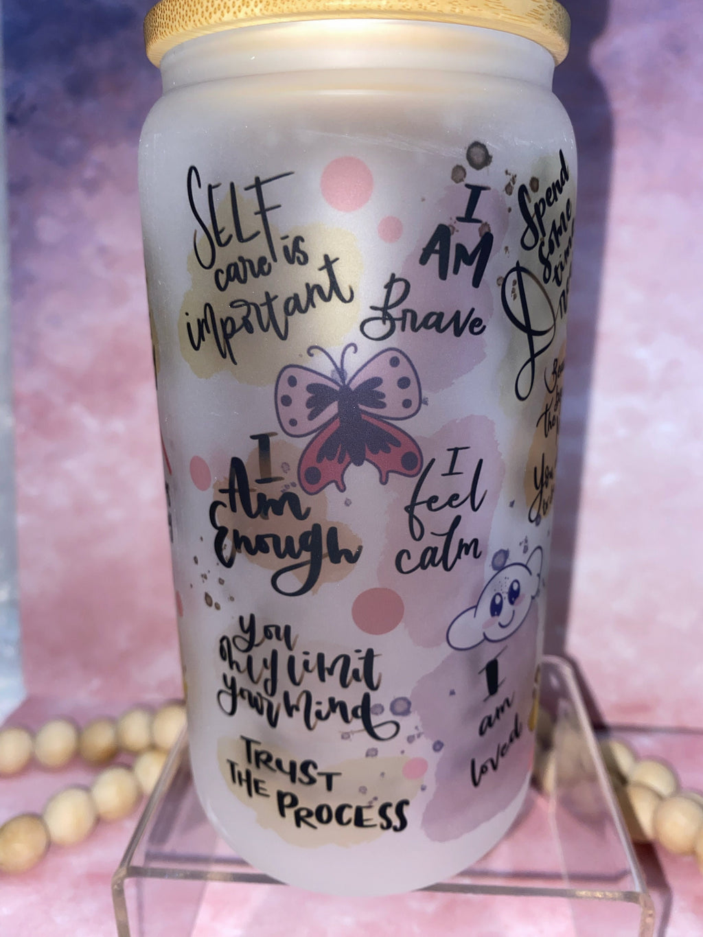 Self Love - Frosted Beer Can Glass
