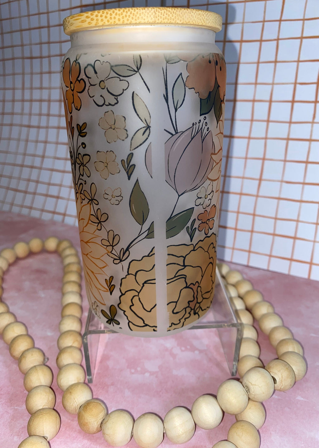 MAMA - frosted beer can glass