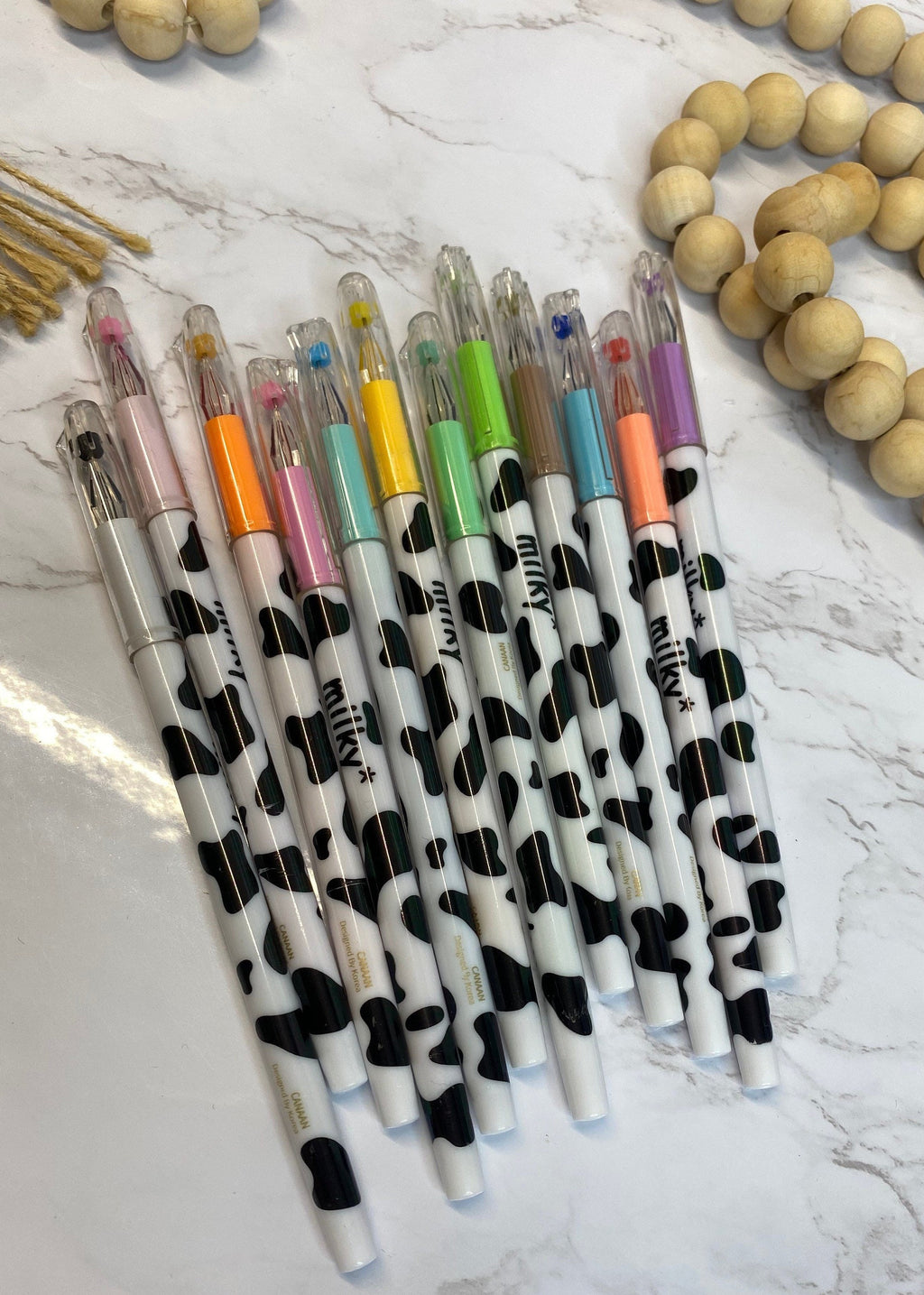 Milky Gel Pens - Smooth Writing - 12 Piece Color Set