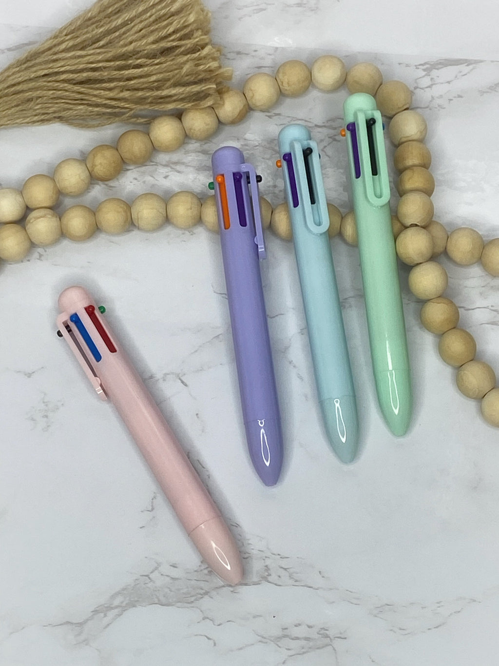 Pastel Multi-Color Ballpoint Pen – 6 Ink Colors, 0.5mm Tip