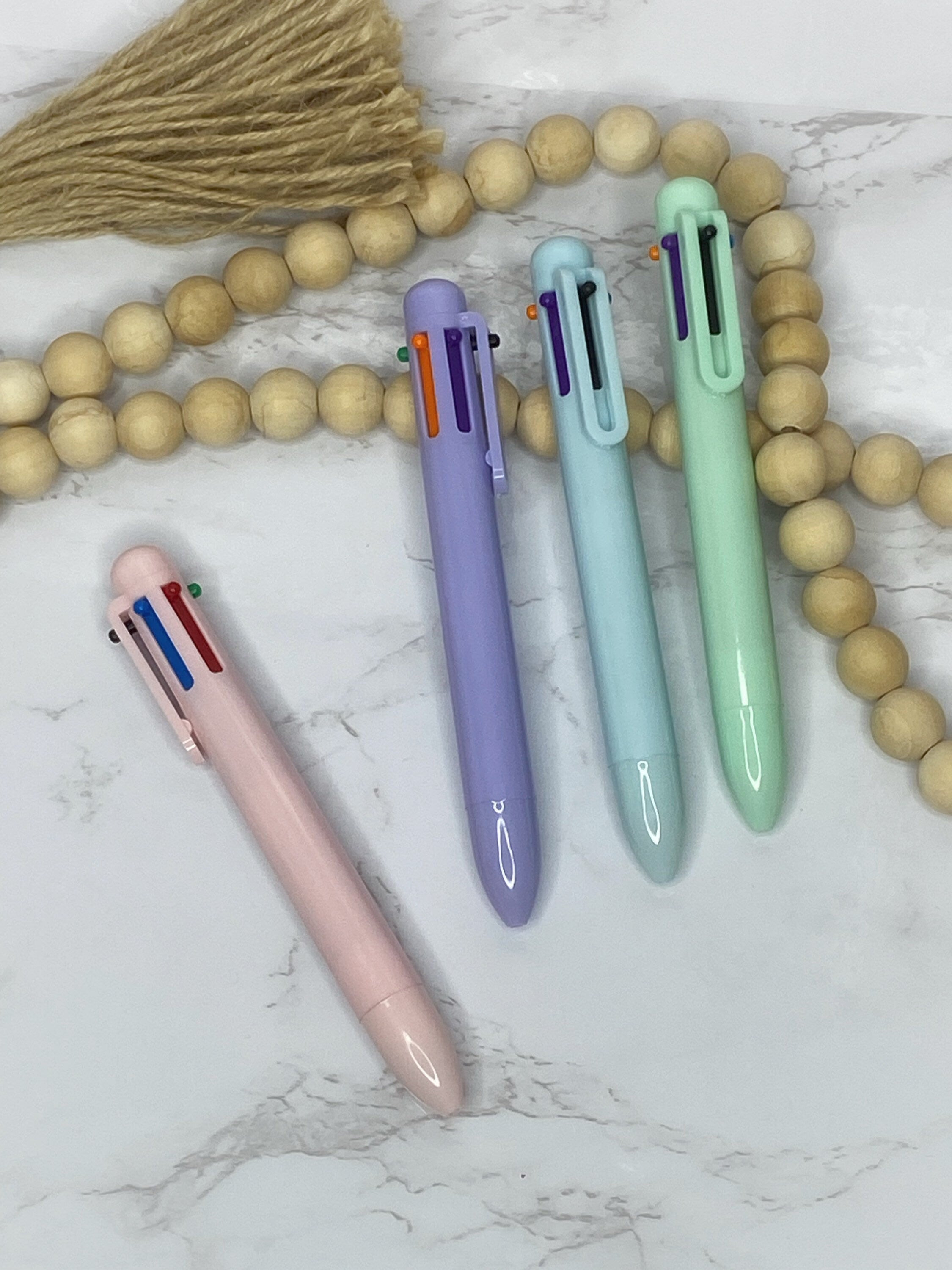 Pastel Multi-Color Ballpoint Pen – 6 Ink Colors, 0.5mm Tip