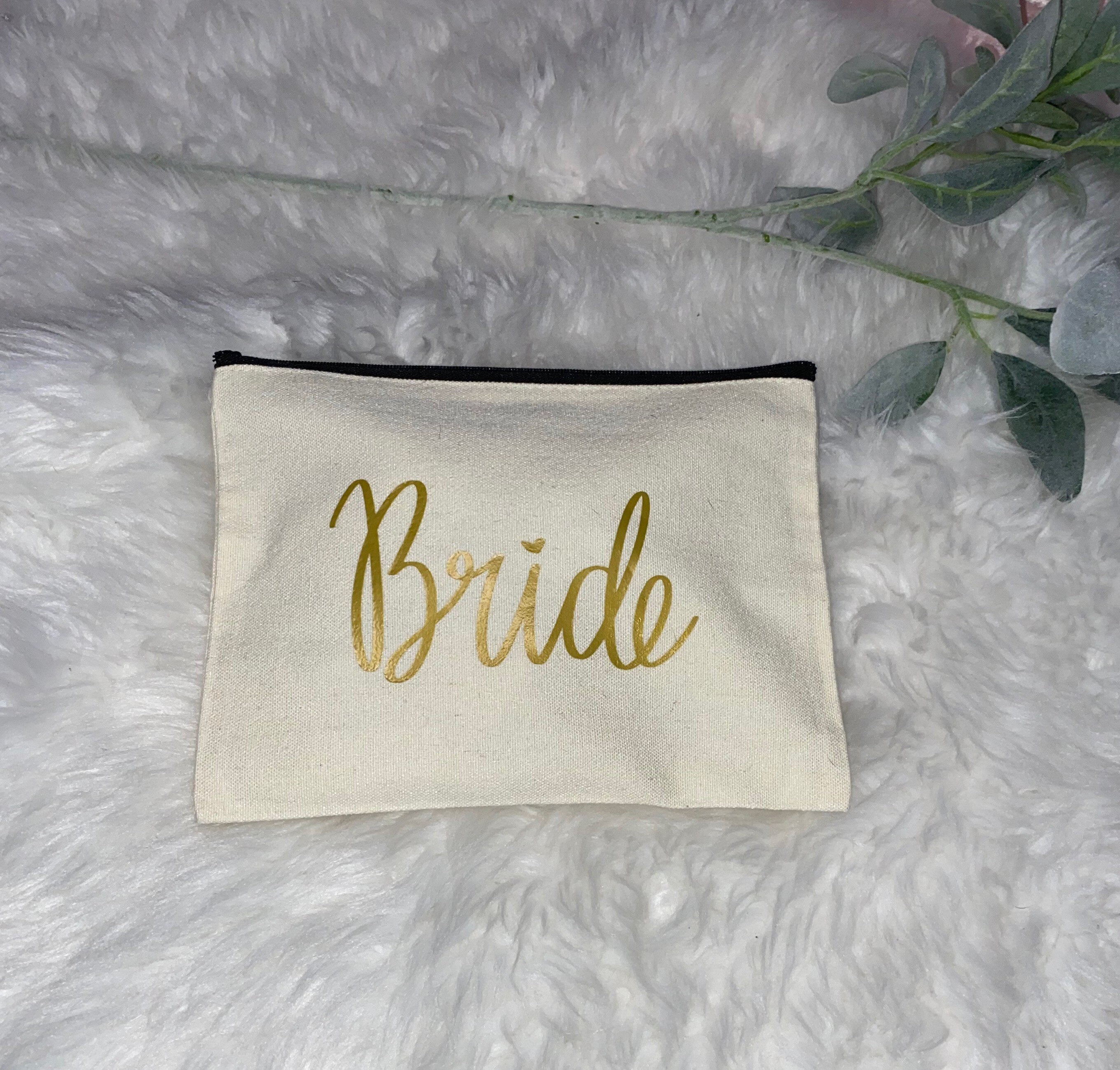 Bride Cosmetic Bag – Canvas pouch with Engagement Ring Design