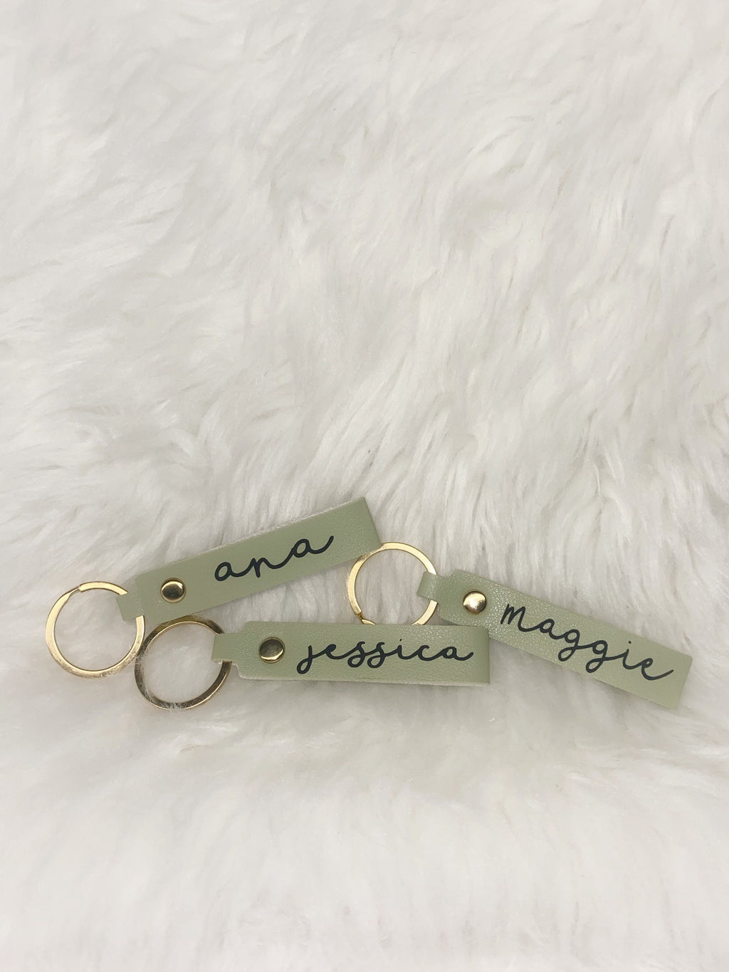 Personalized Name Keychain – Custom Keyring Gift, Customized keychain, Sage Green