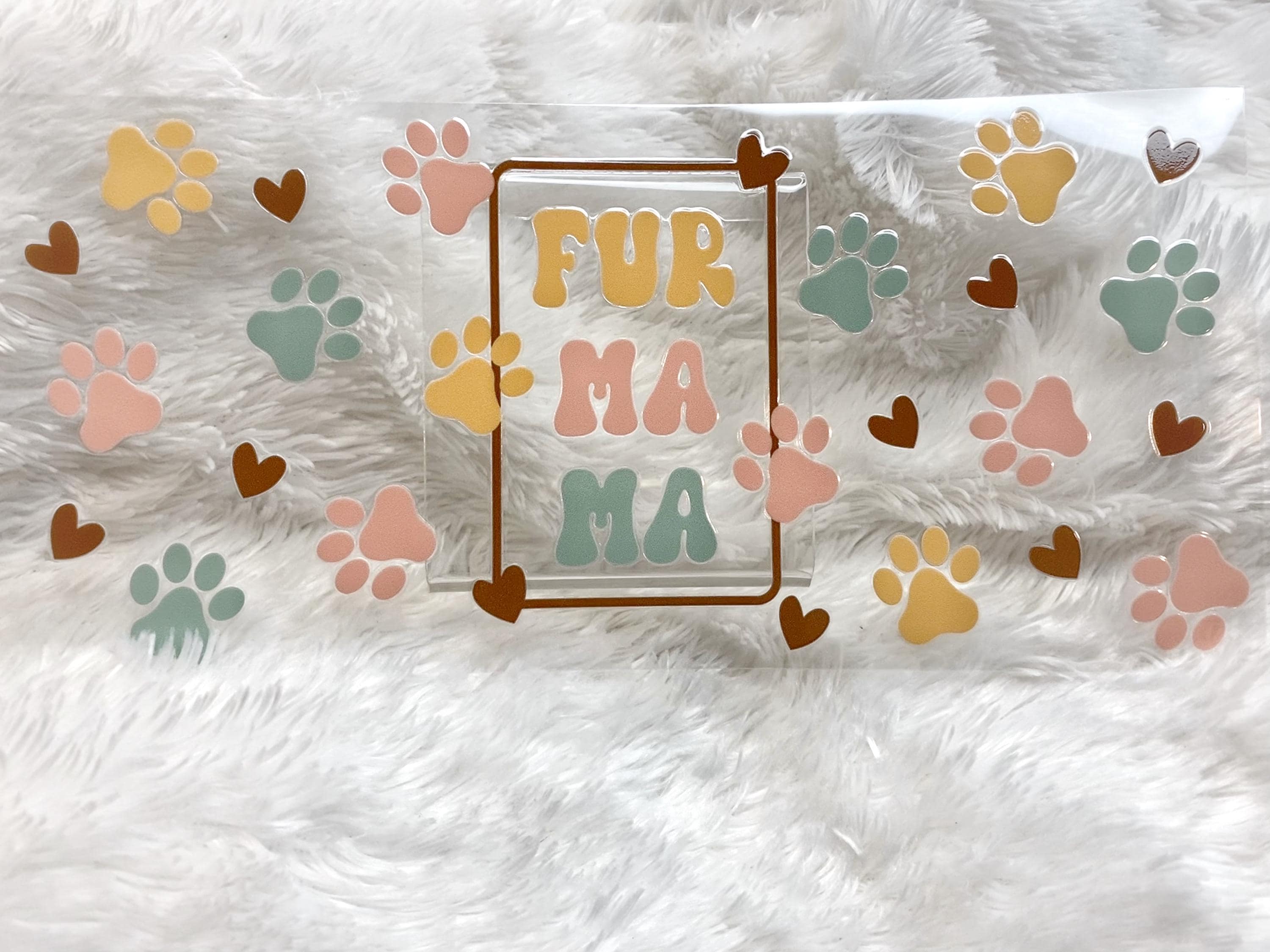 Fur Mama 16oz Tumbler Wrap: Dog Mom Puppy Love UV DTF