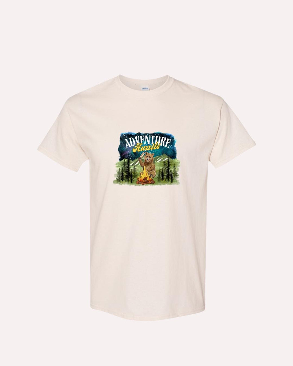 Camping Bear T-Shirt: Adventure Awaits, Campfire Humor