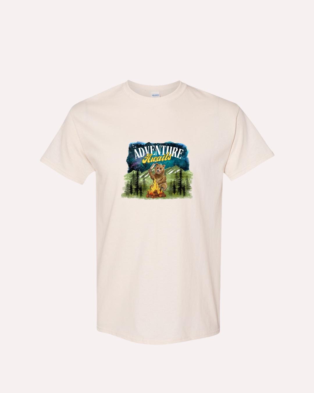 Camping Bear T-Shirt: Adventure Awaits, Campfire Humor