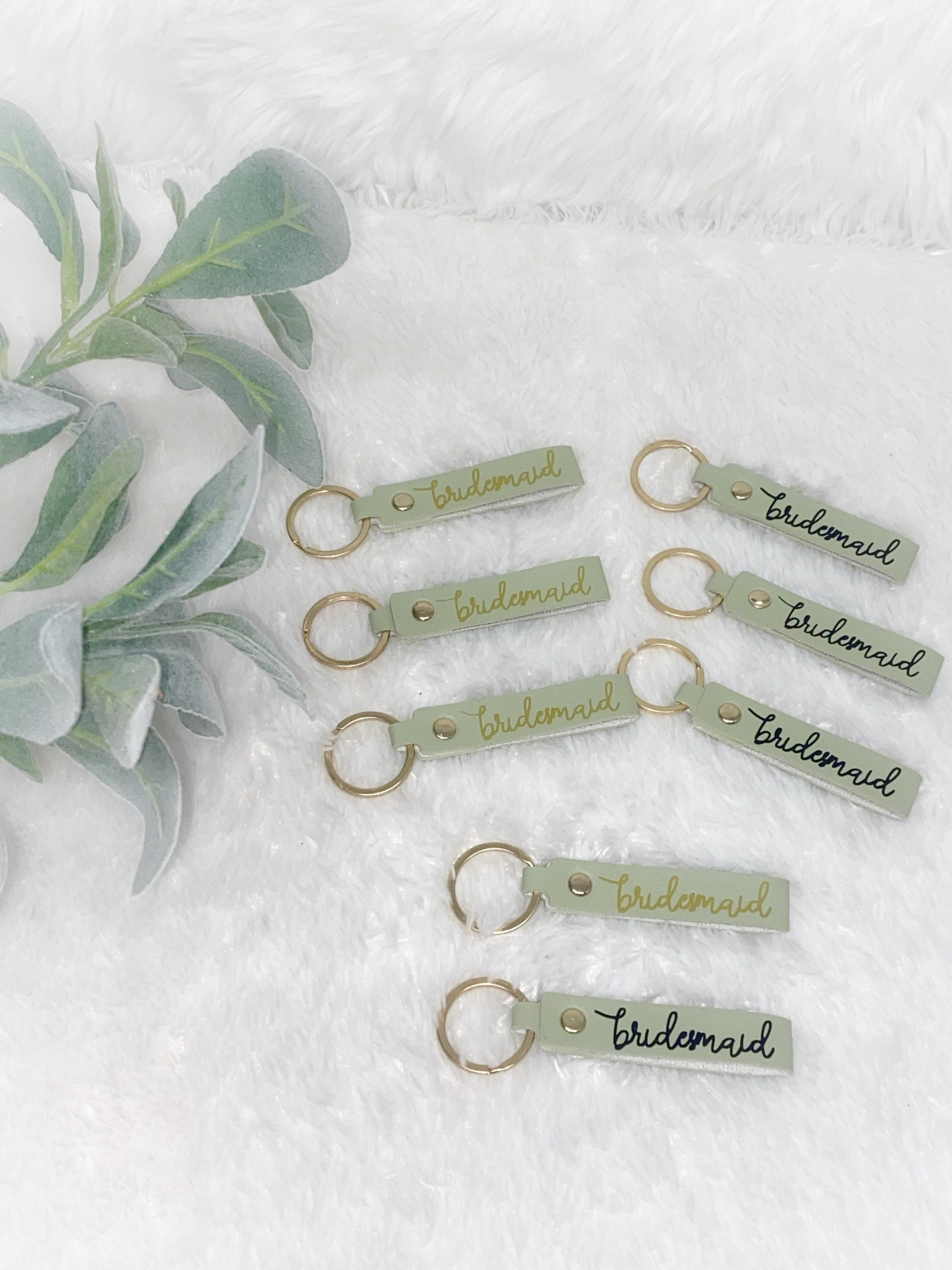 Bridesmaid keychain!-SAGE GREEN