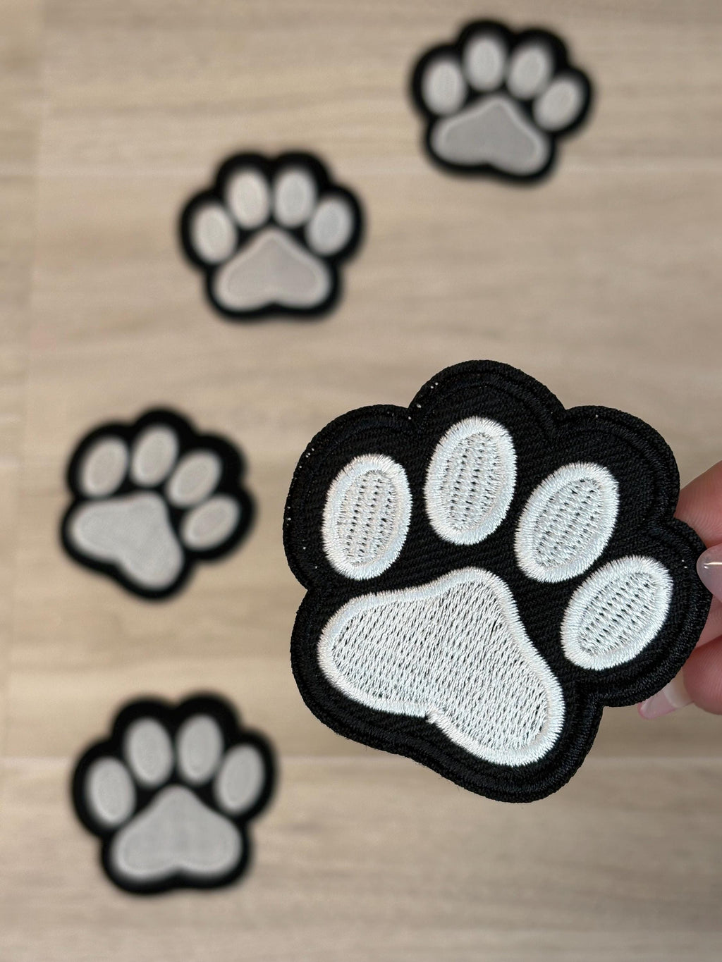 Paw Print Embroidery Patch | Iron-On Applique (2–4”)