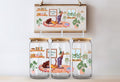 Plant Lover, My Happy Place, Sitting with plants, - 16 ounce beer can glass