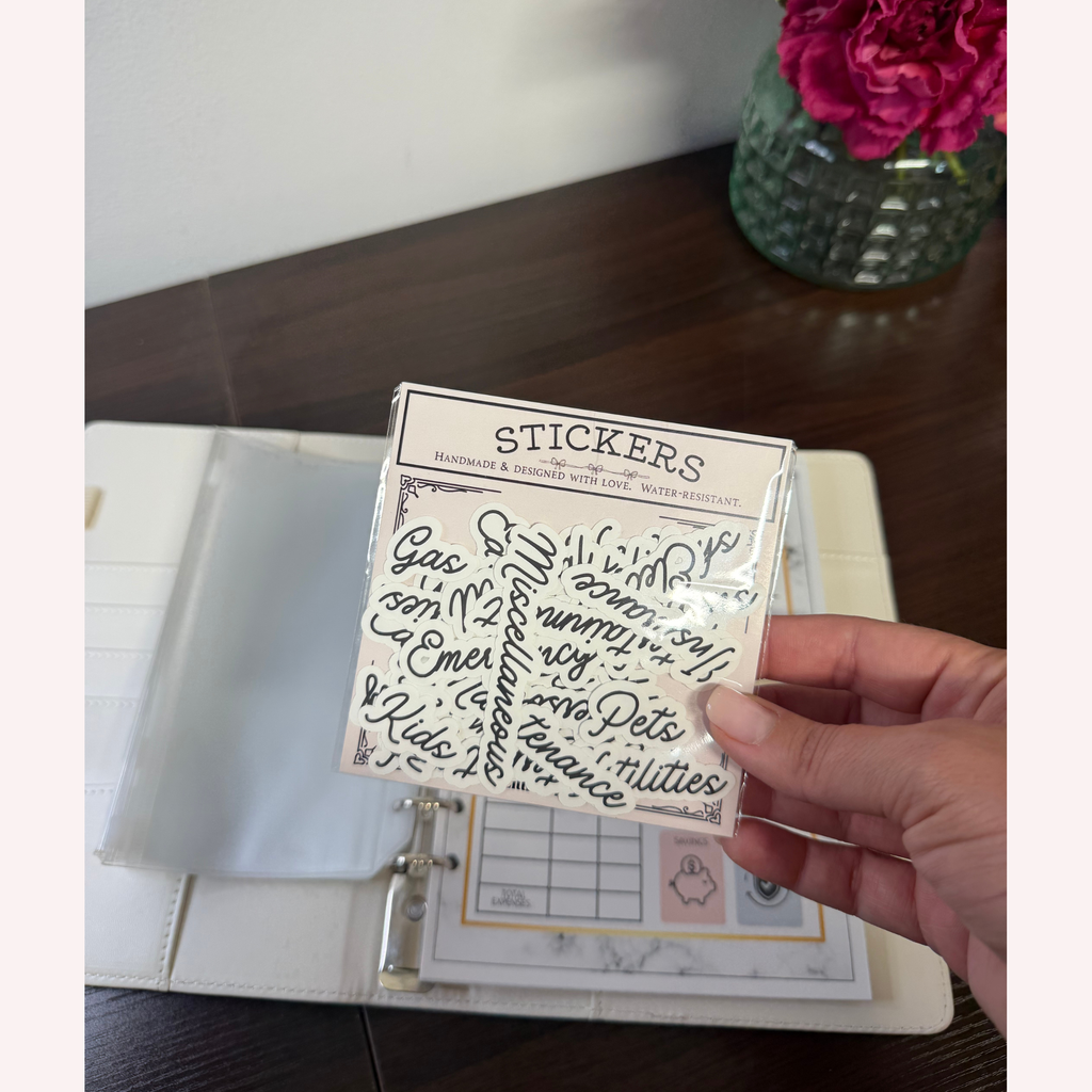Marble Budget Binder with Cash Envelopes & Stickers – A5 Budget Planner – Cash Stuffing Binder – Monthly Budget & Expense Tracker