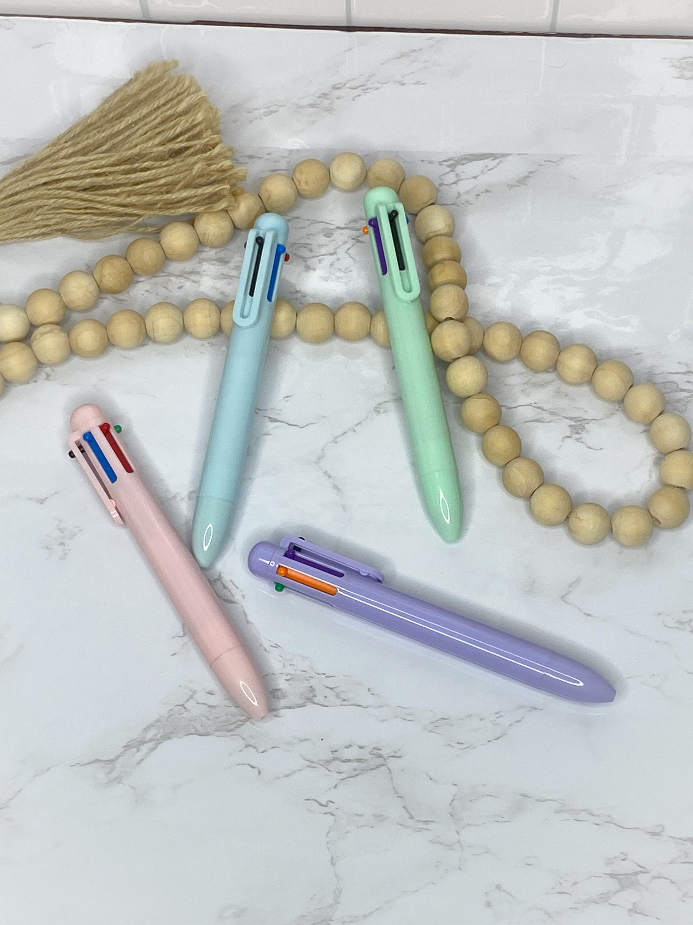 Pastel Multi-Color Ballpoint Pen – 6 Ink Colors, 0.5mm Tip