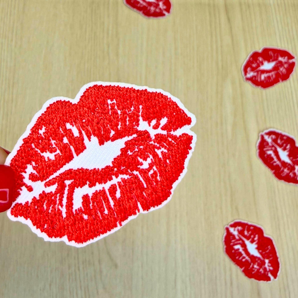 Red Lips Iron-On Patch – 2-Inch Cute Girly Embellishment