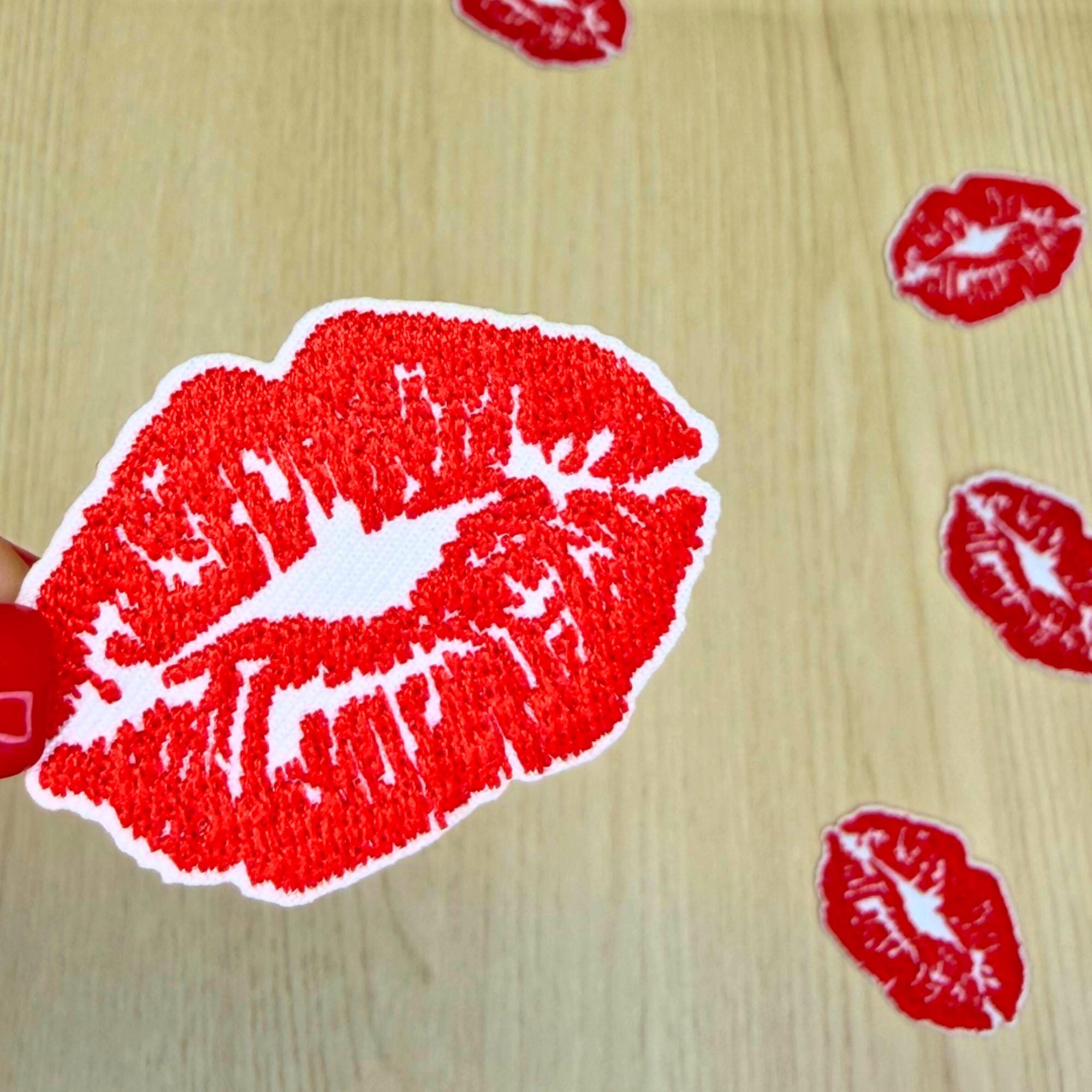 Red Lips Iron-On Patch – 2-Inch Cute Girly Embellishment