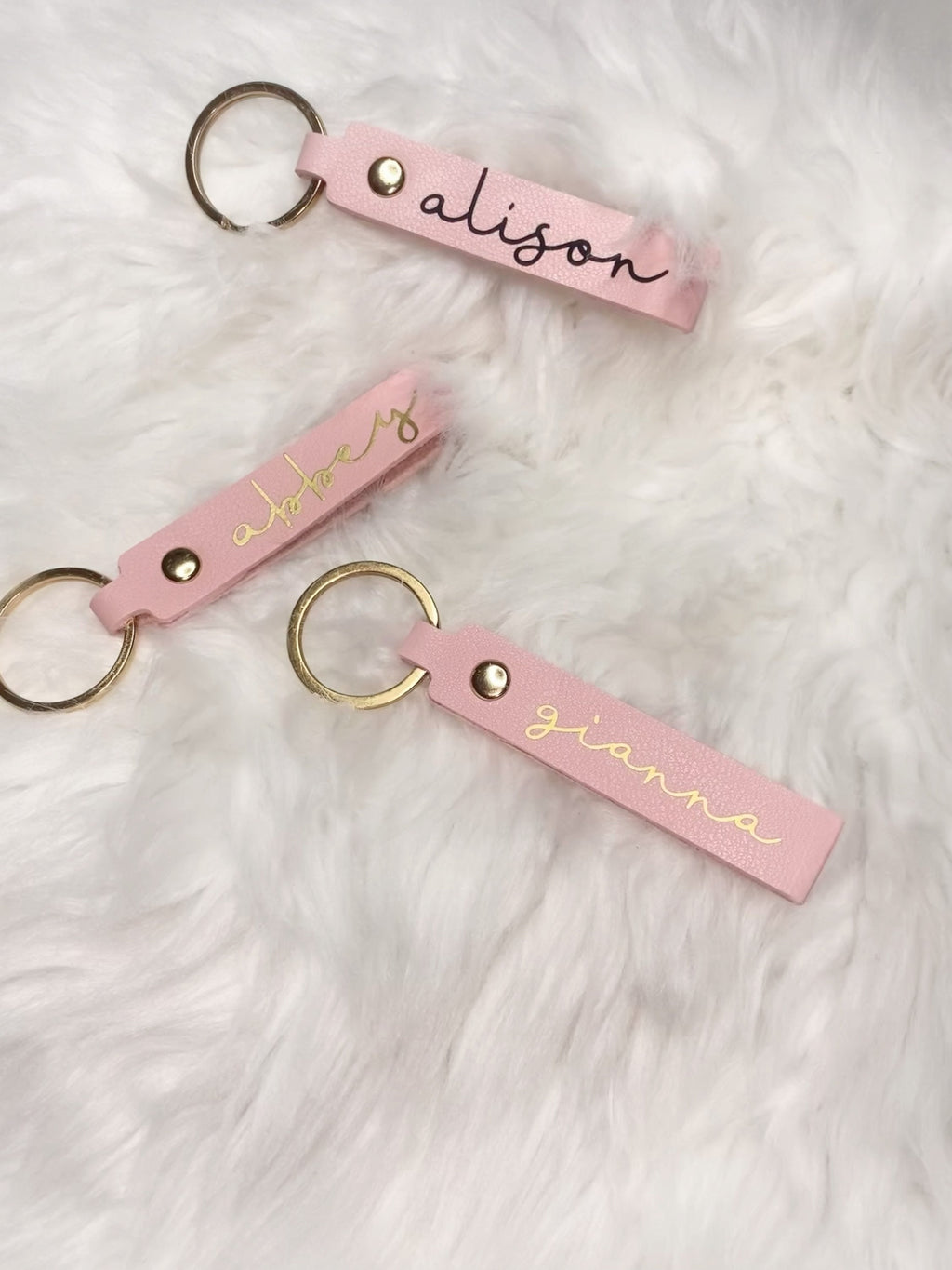Personalized Name Keychain – Custom Keyring Gift, Customized keychain, Light Pink