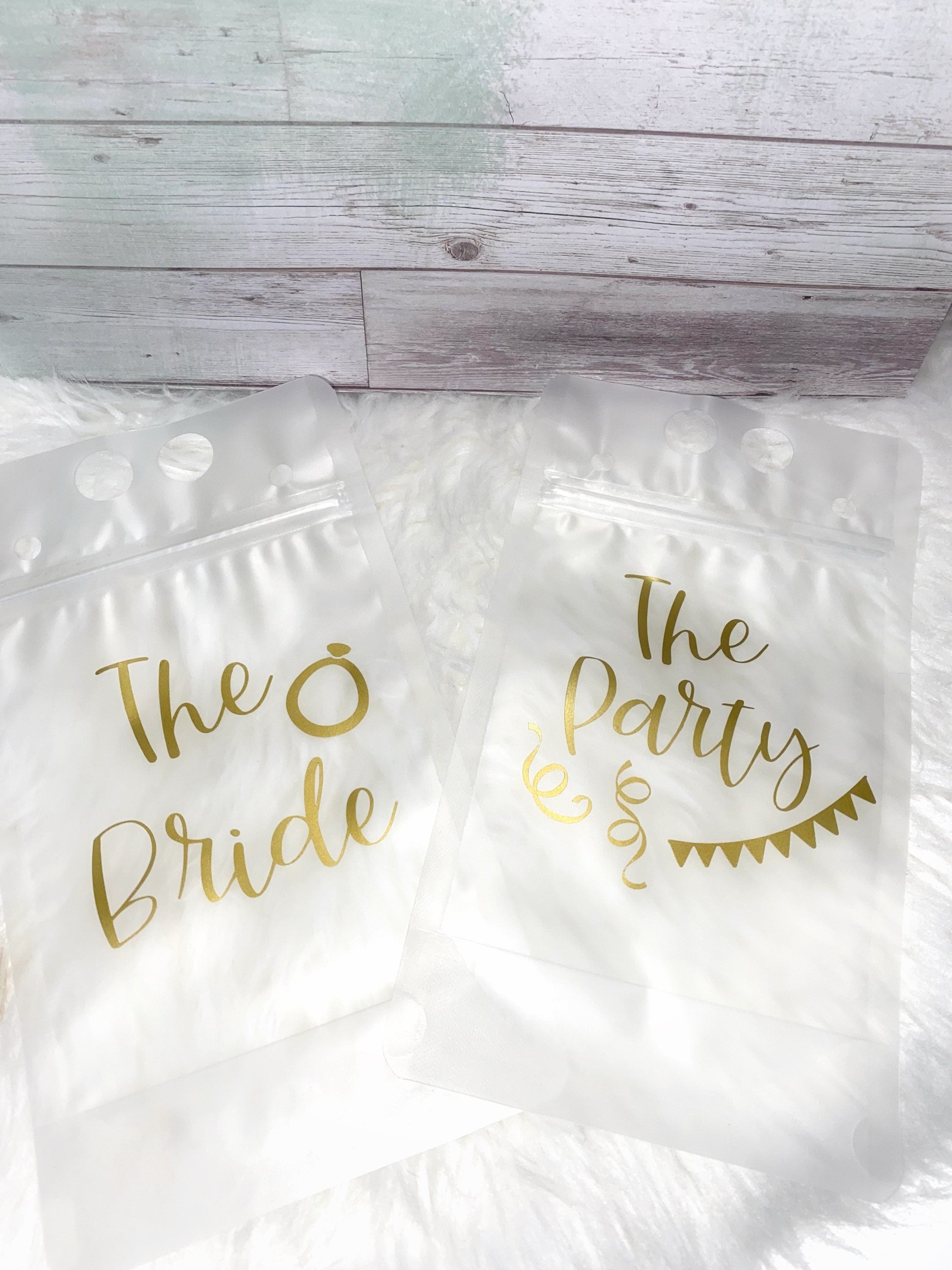 Personalized Bachelorette Drink Pouches: Bridal Party Favors