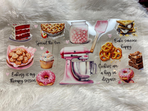 Baking Girly UV DTF 16oz Wrap: Baking Theme Tumbler Decal