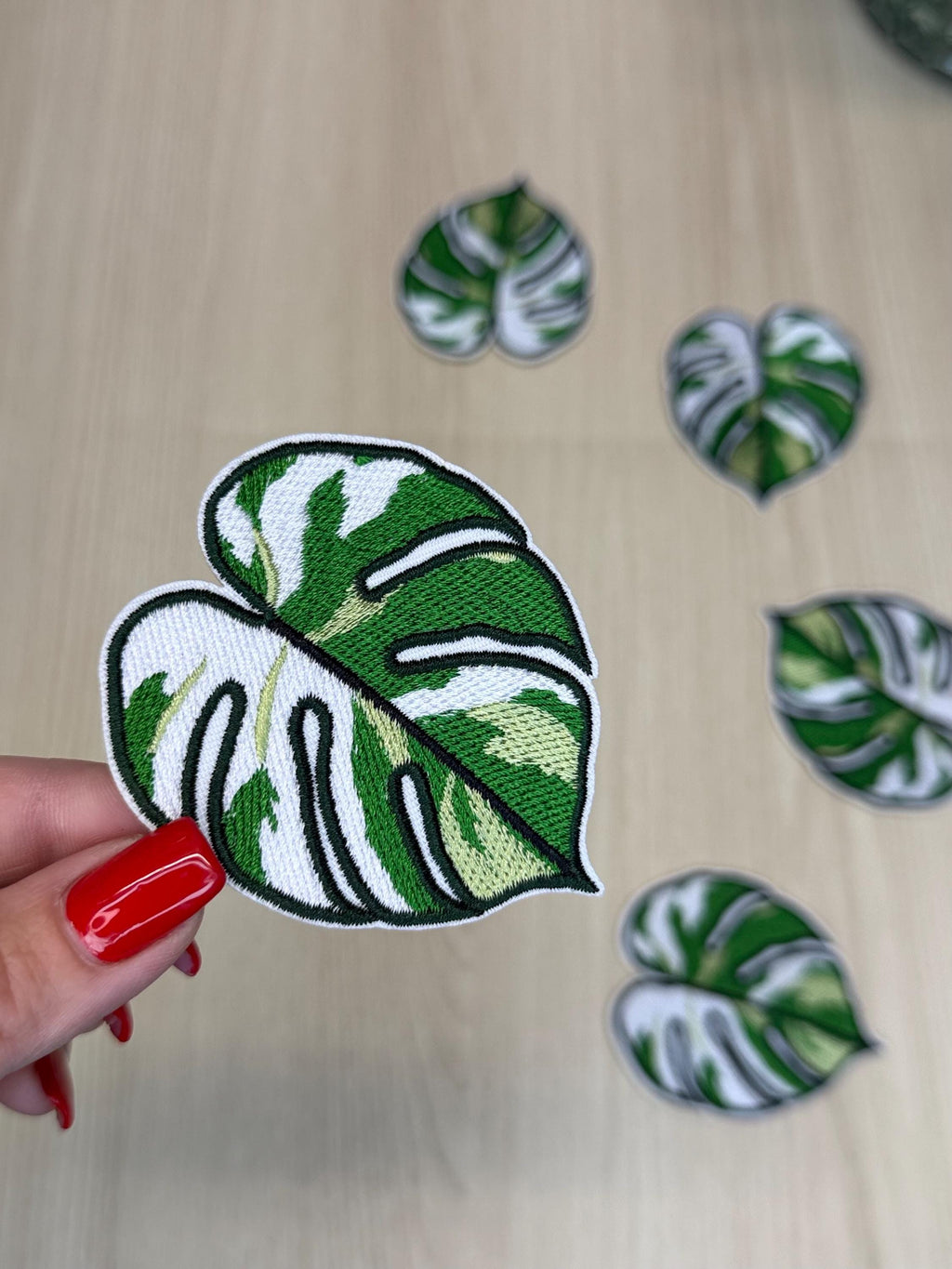 Monstera Leaf Iron-On Patch – Small Tropical Plant Embellishment
