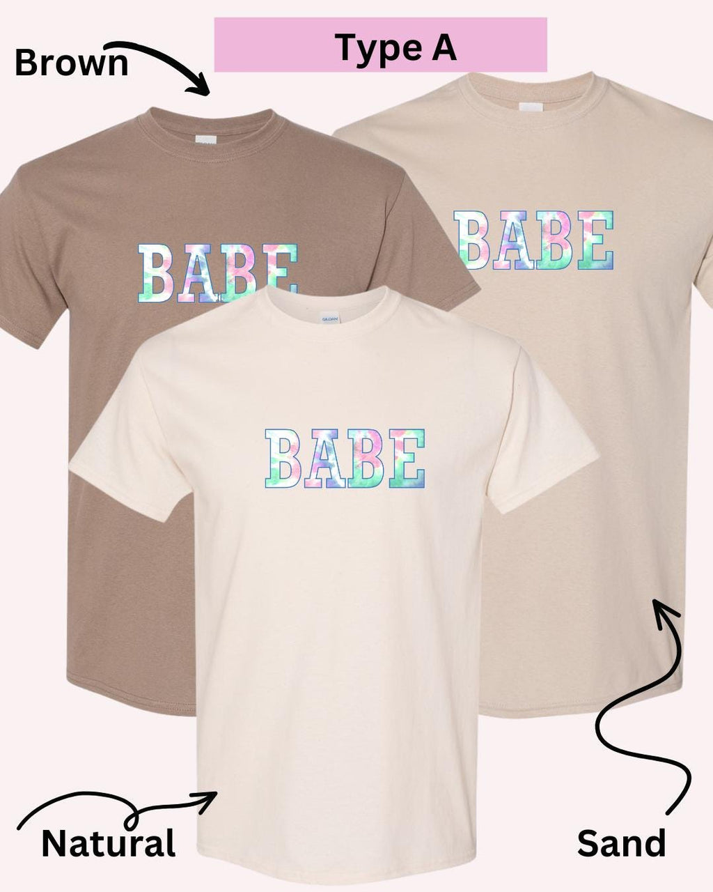 Bride & Babe Tie-Dye Bachelorette T-Shirts: Matching Bridal Party Tees
