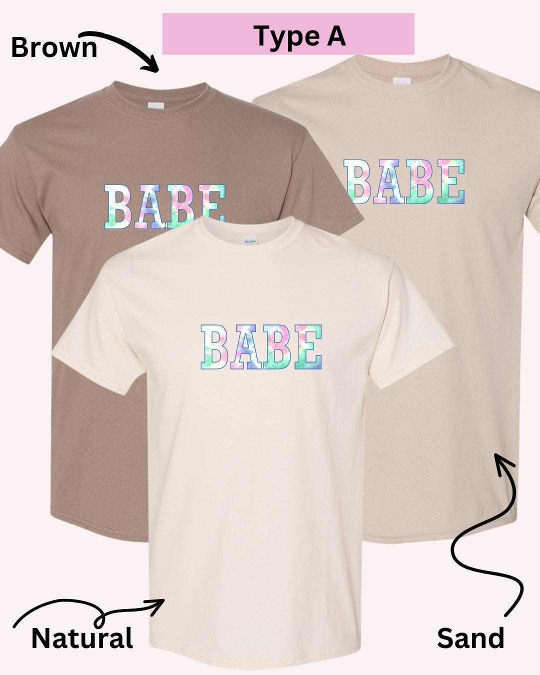 Bride & Babe Tie-Dye Bachelorette T-Shirts: Matching Bridal Party Tees