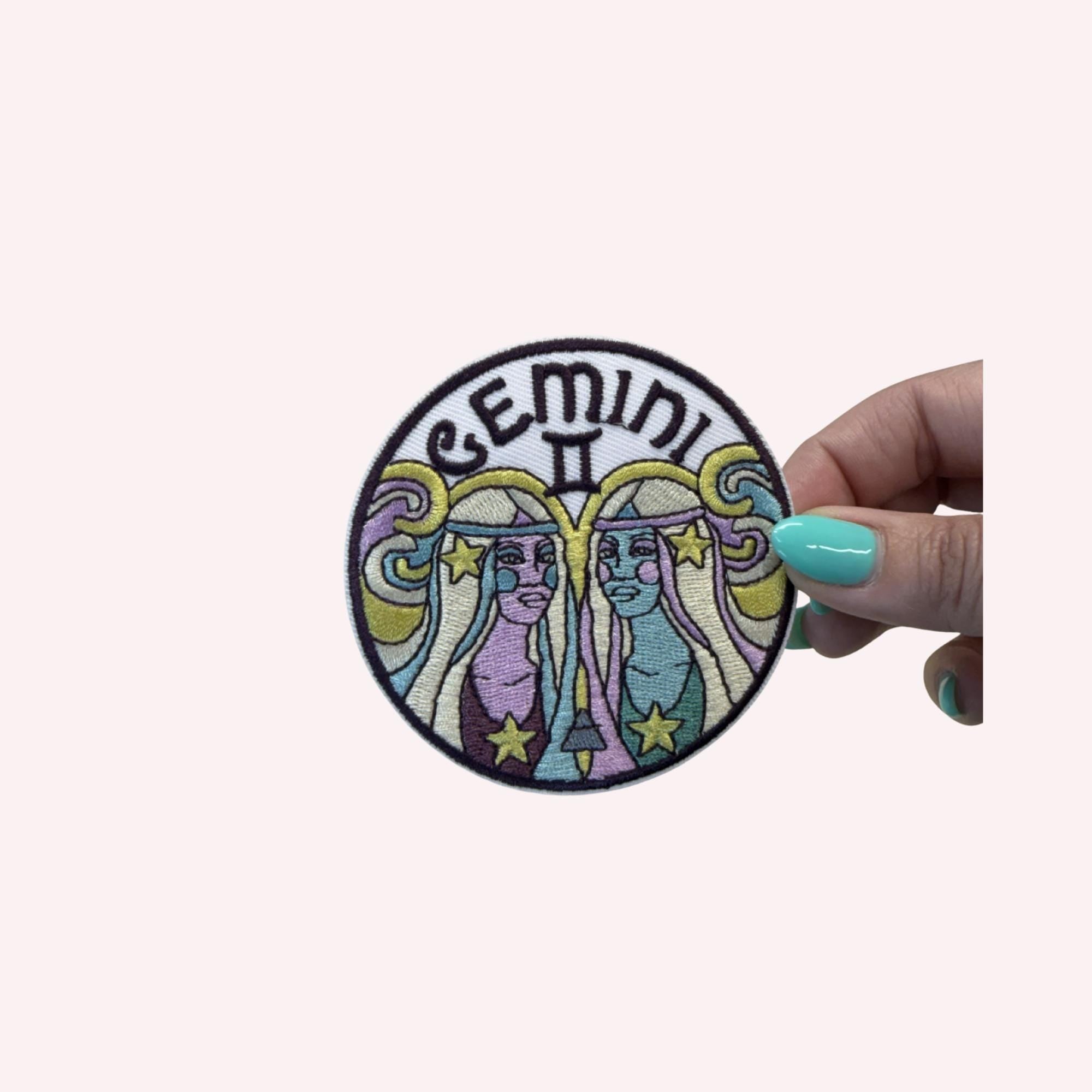 Zodiac Embroidered Iron-On Patch Astrology Star Sign Patch Aries Taurus Gemini Cancer Leo Virgo Libra Scorpio Pisces Patch