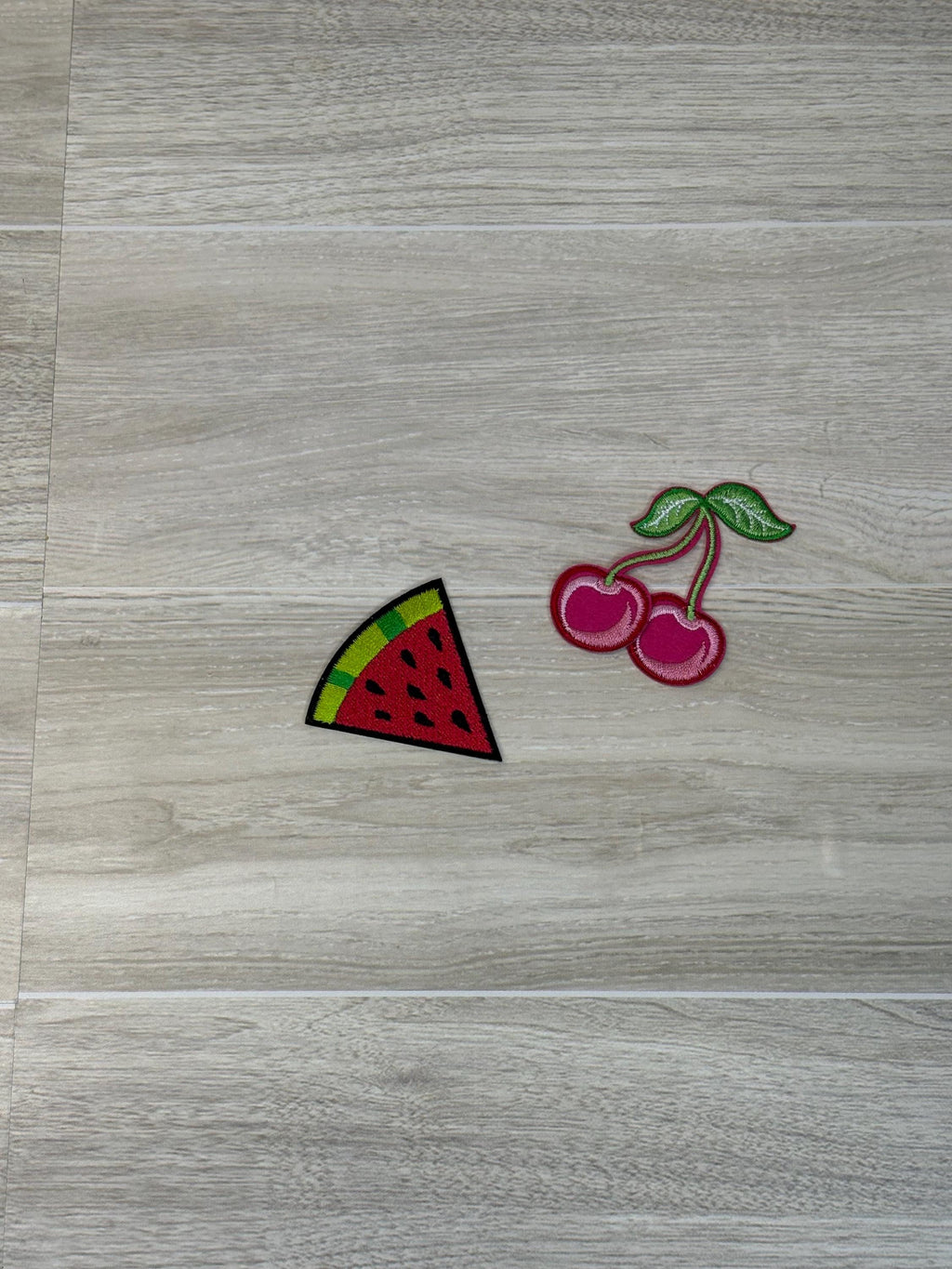 Cherry & Watermelon Patch Set | Fruit-Themed Iron-On Embroidery (2–3.5”)