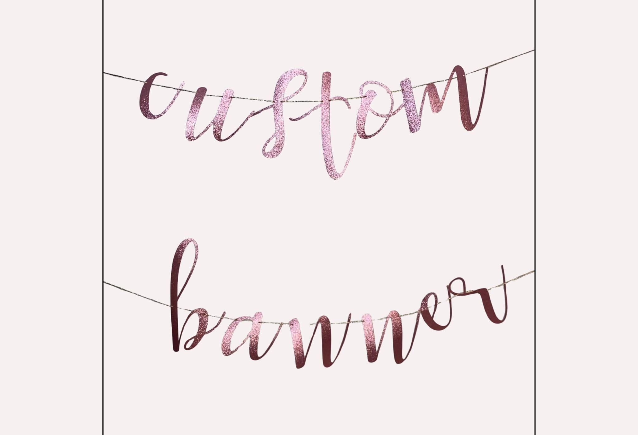 Personalized Glitter Cardstock Banner: Custom Party Decoration