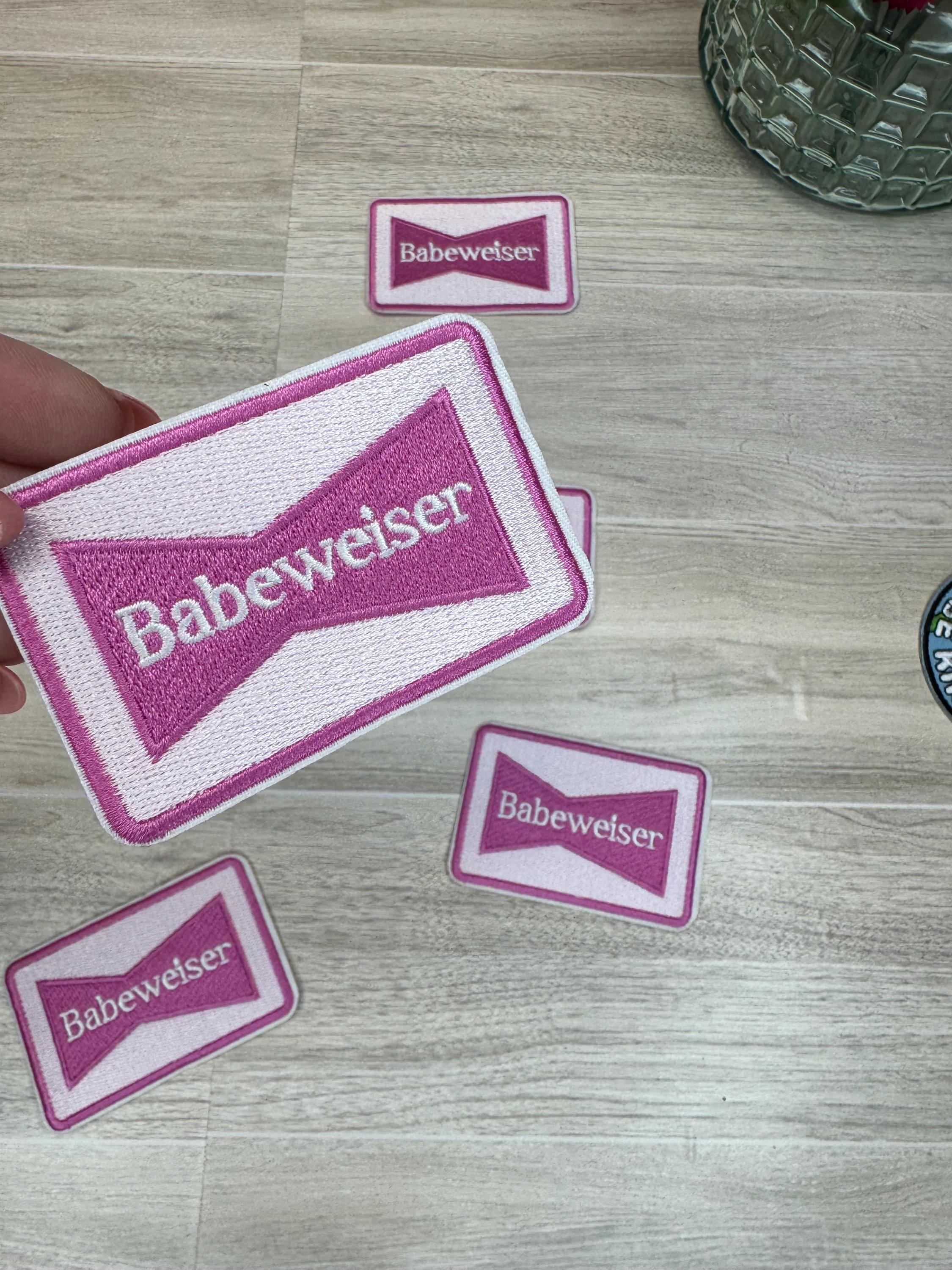 Babe Embroidered Iron On Patch: Funny Girly Drink Design