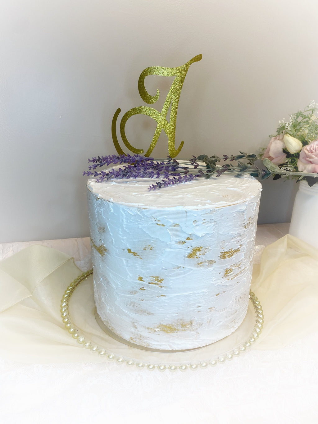 Monogram wedding cake topper